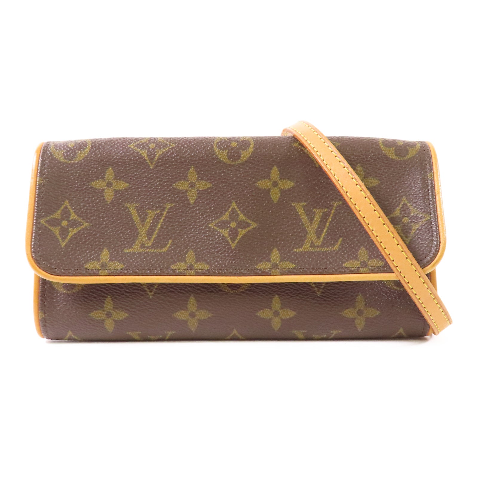 LOUIS VUITTON LV GHW Pochette Twin PM Shoulder Bag M51854 Monogram Brown
