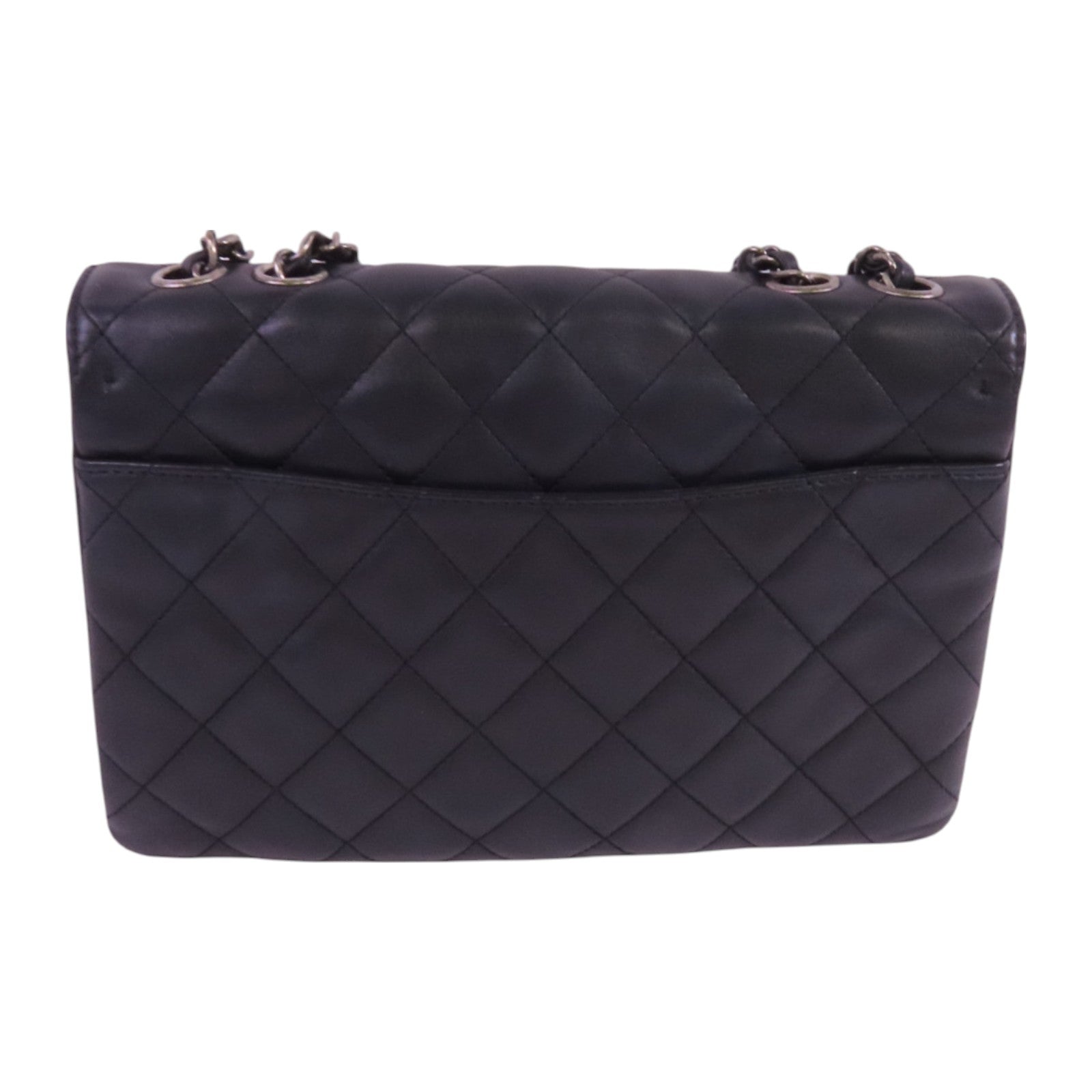 CHANEL 牛皮皮革Chain Shoulder Bag銀扣鏈帶肩背袋