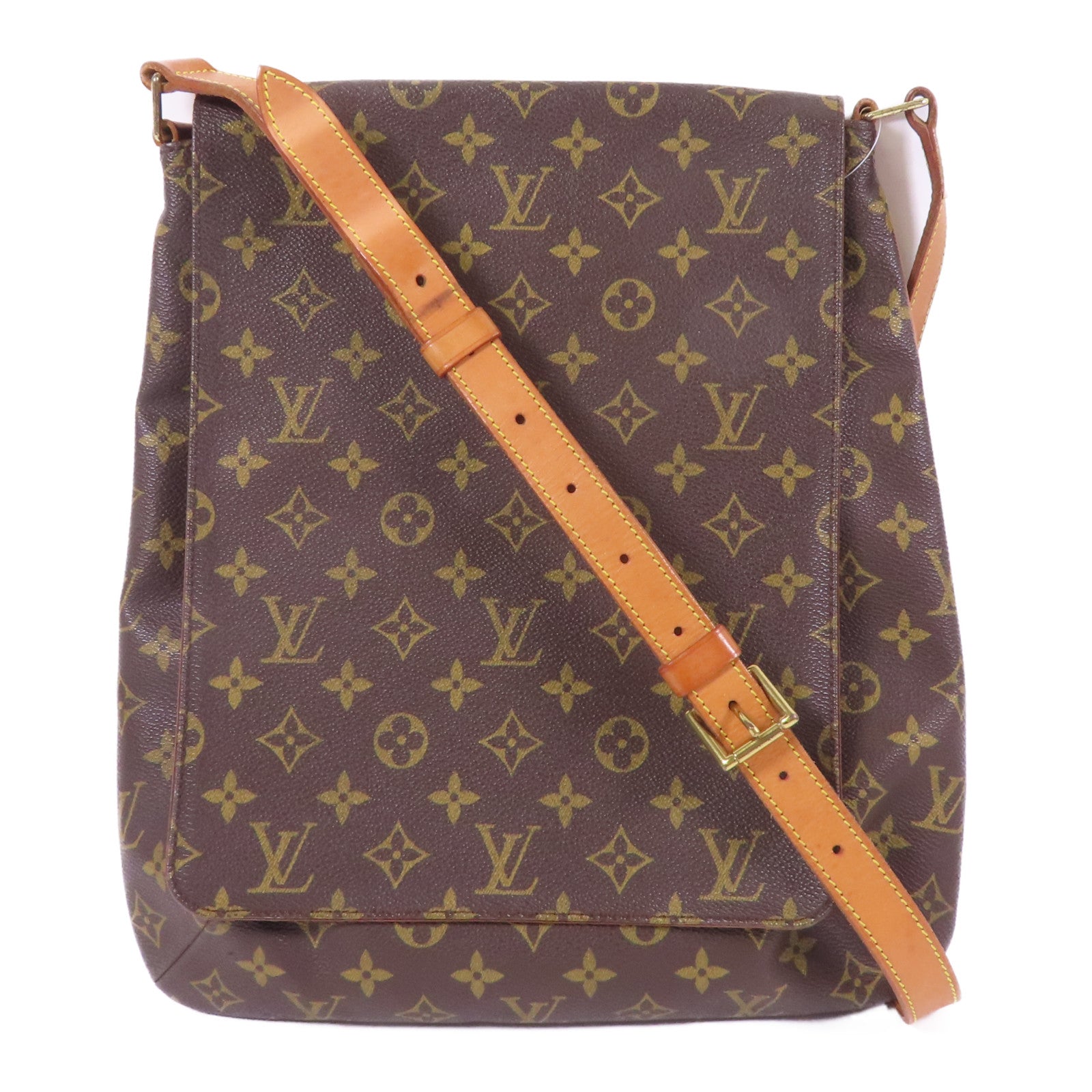 LOUIS VUITTON Monogram Musette Salsa金扣肩背袋棕色