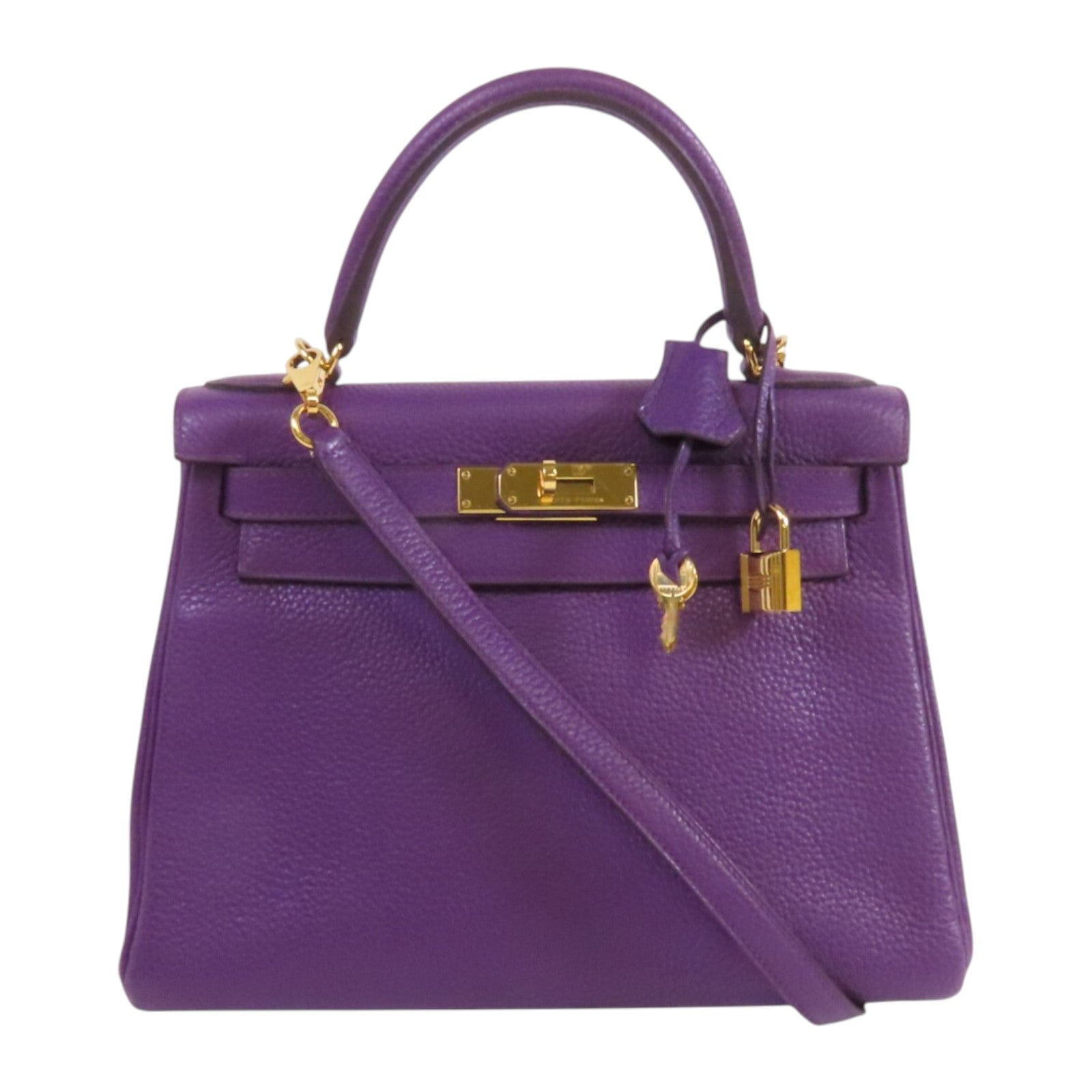 HERMES Togo皮革Kelly 28金扣手挽肩背兩用袋