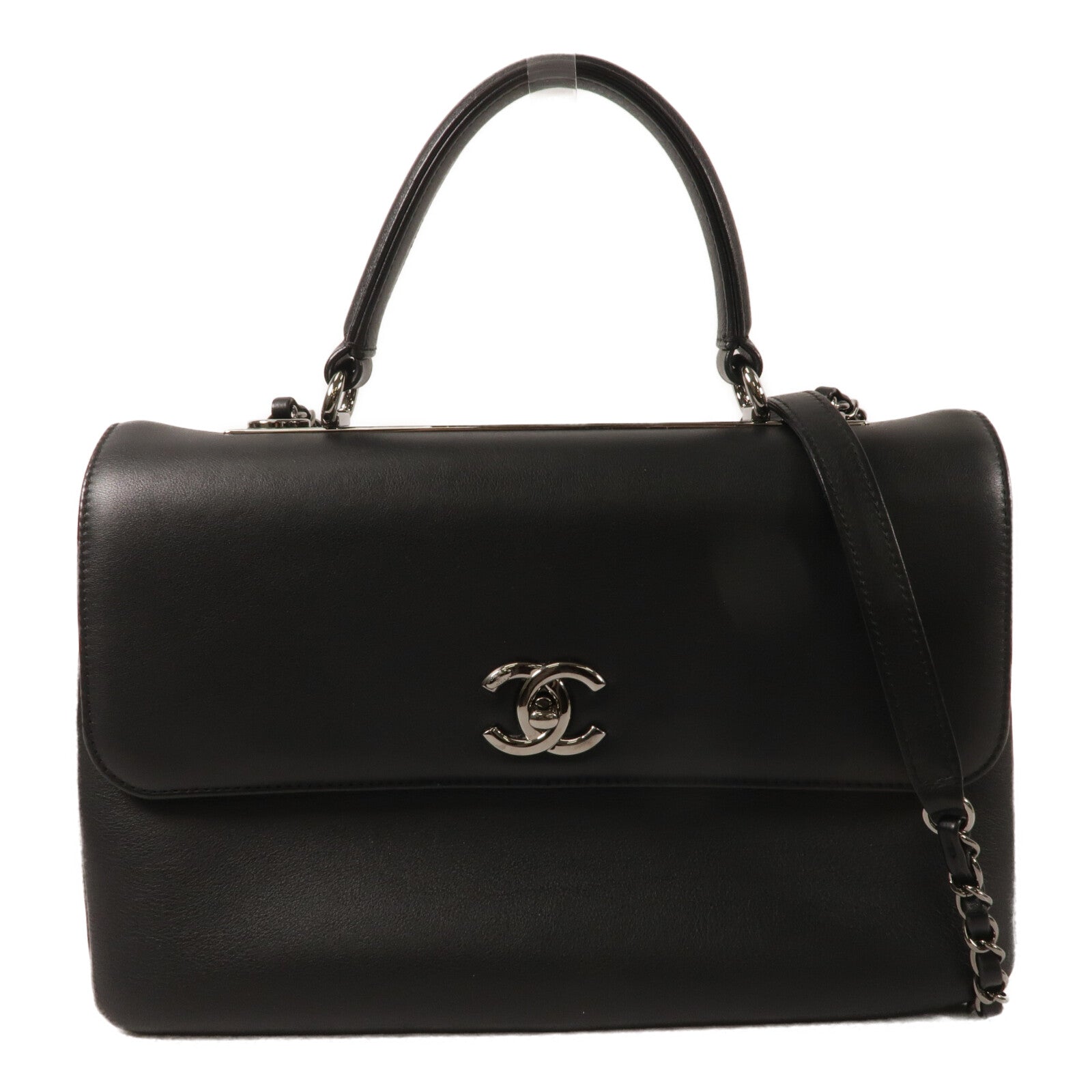 CHANEL 牛皮皮革Trendy CC Medium鏈帶手挽肩背兩用袋