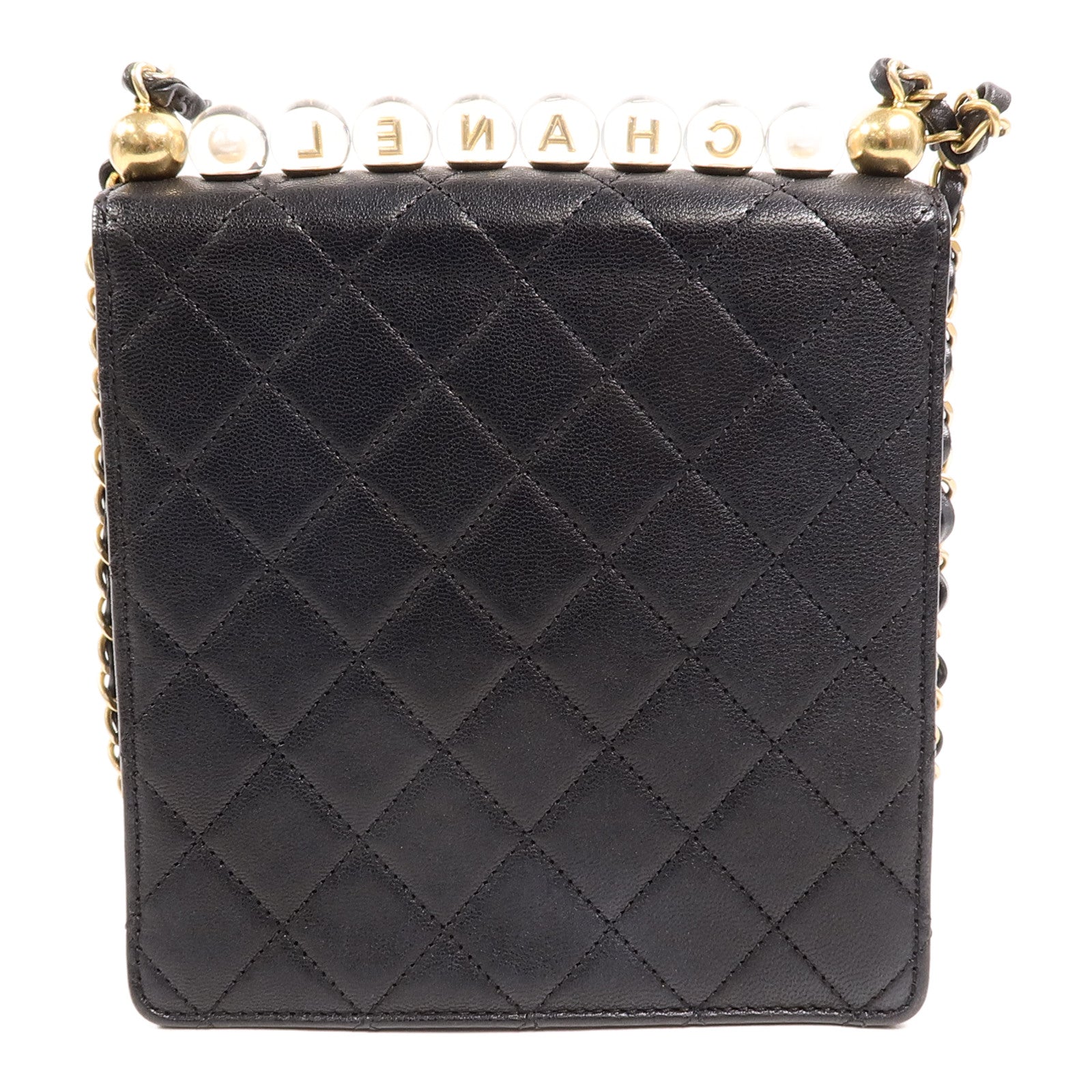 CHANEL 牛皮皮革Matelasse Pearl Chain Bag鏈帶肩背袋
