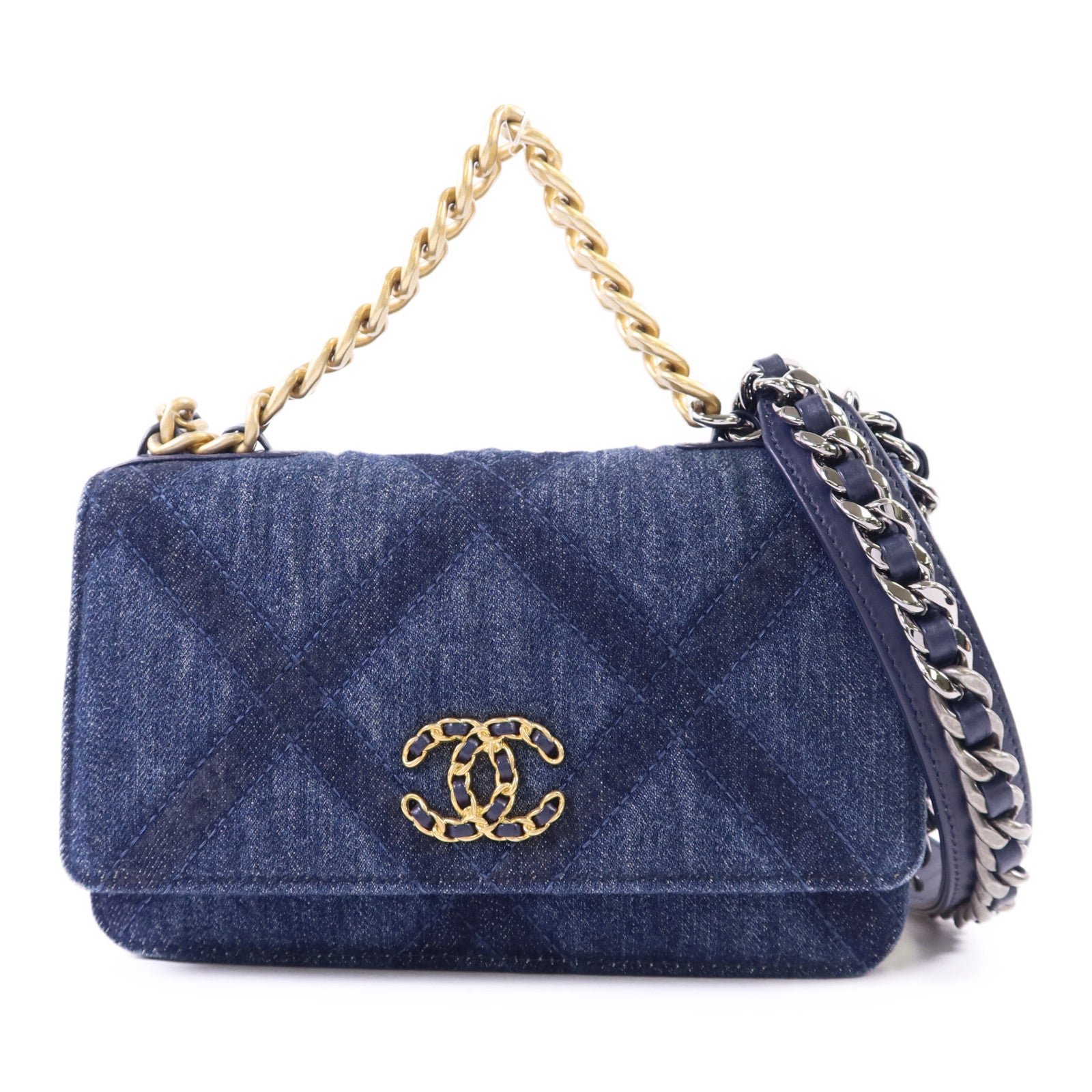 CHANEL 牛仔布WOC Wallet On Chain手挽肩背兩用袋
