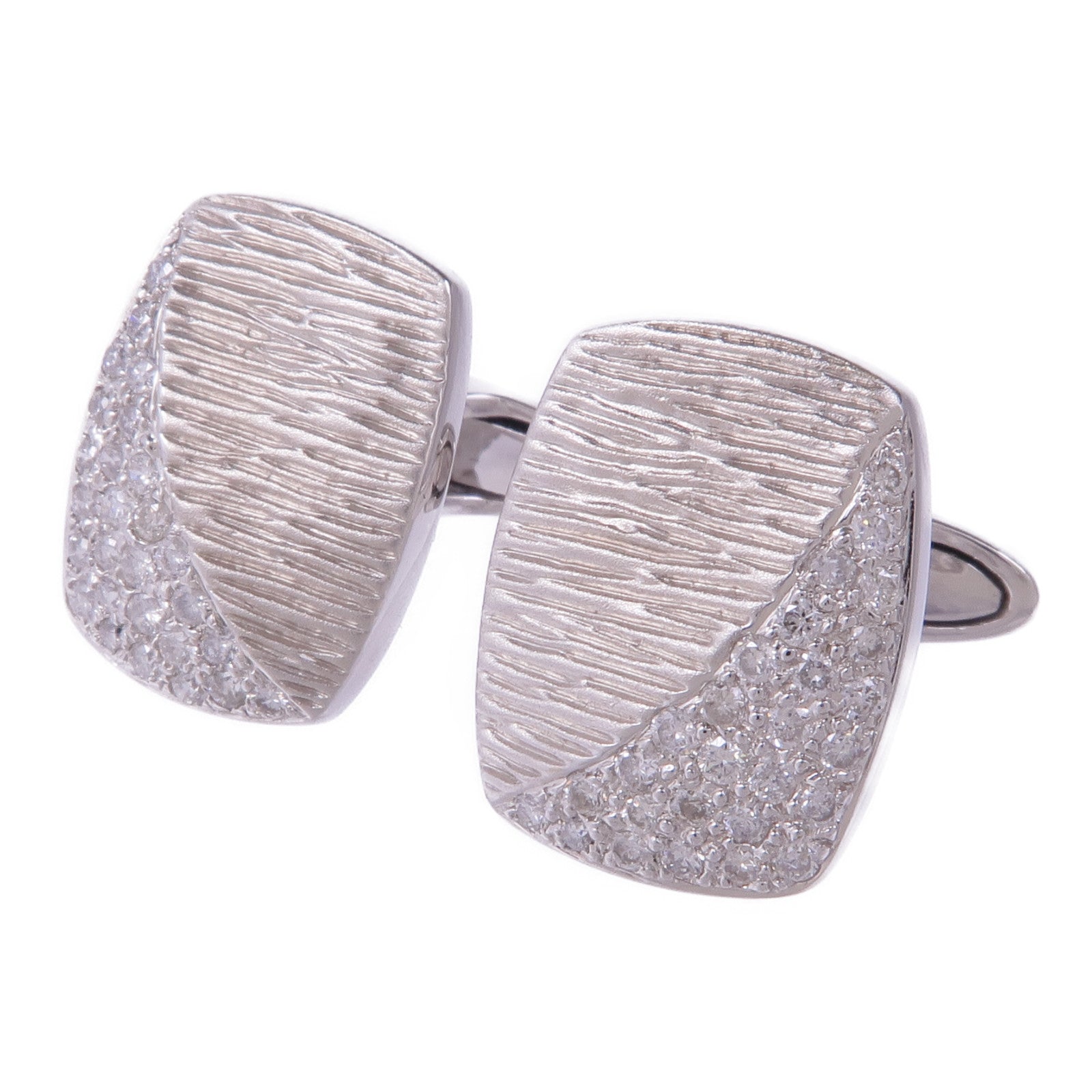 JEWELRY 18K白金Diamond Cufflinks鑽石袖扣