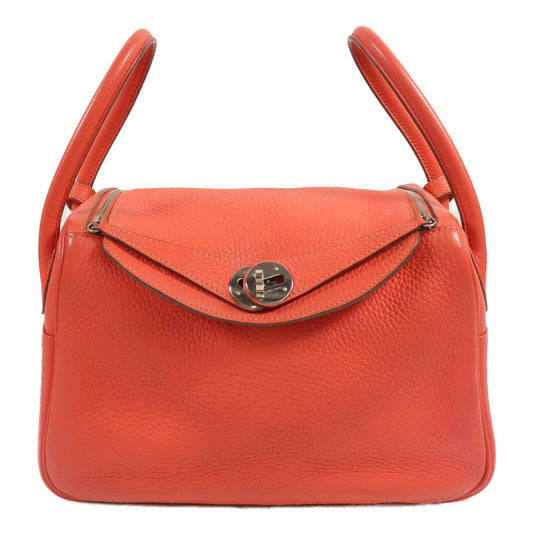 HERMES Clemence皮革Lindy26手挽肩背兩用袋Rose Jaipur