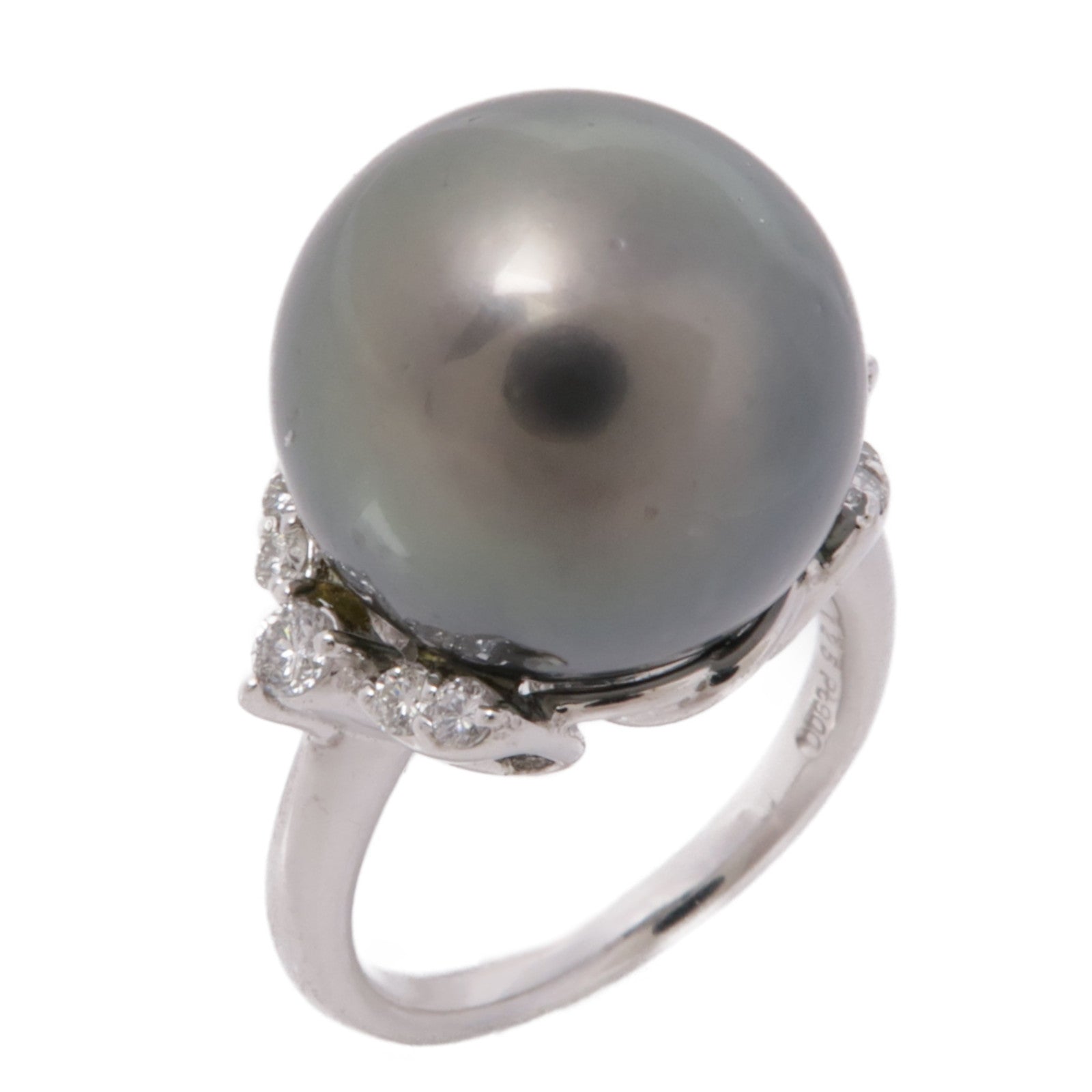 JEWELRY PT900鉑金Pearl Diamond Ring鑽石戒指US#6 – Brand Off