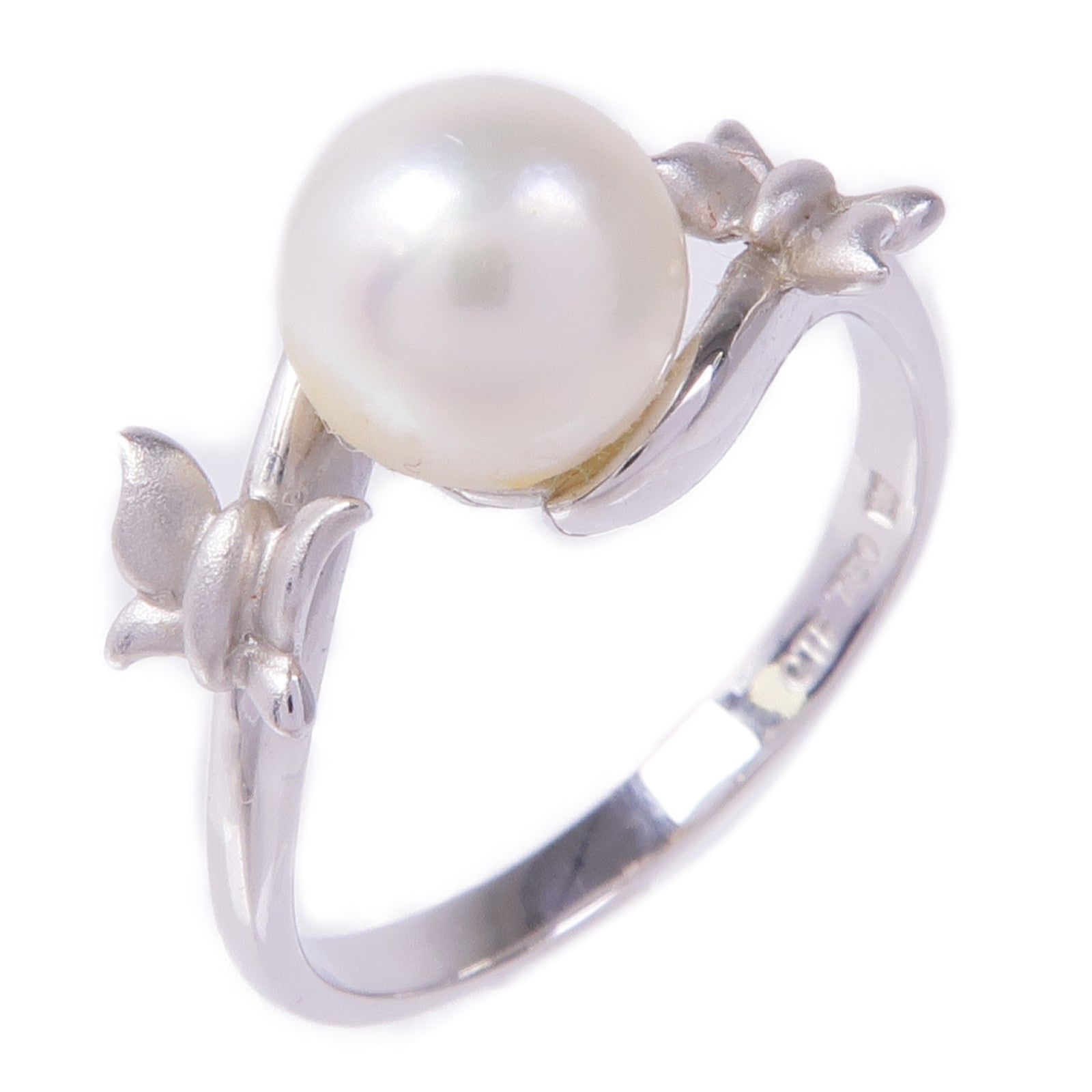 JEWELRY 18K白金Pearl Ring珍珠戒指US#6