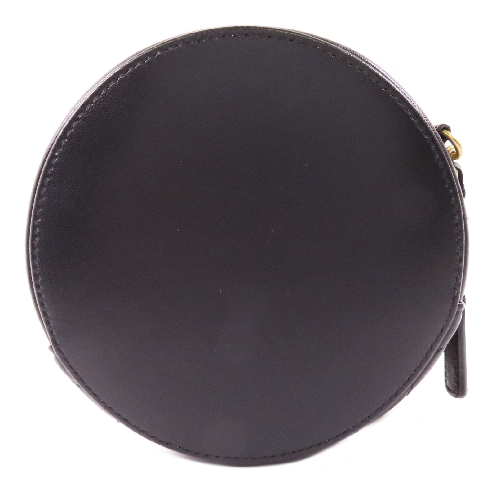 CHANEL 皮革Round Chain Shoulder Bag金扣鏈帶肩背袋