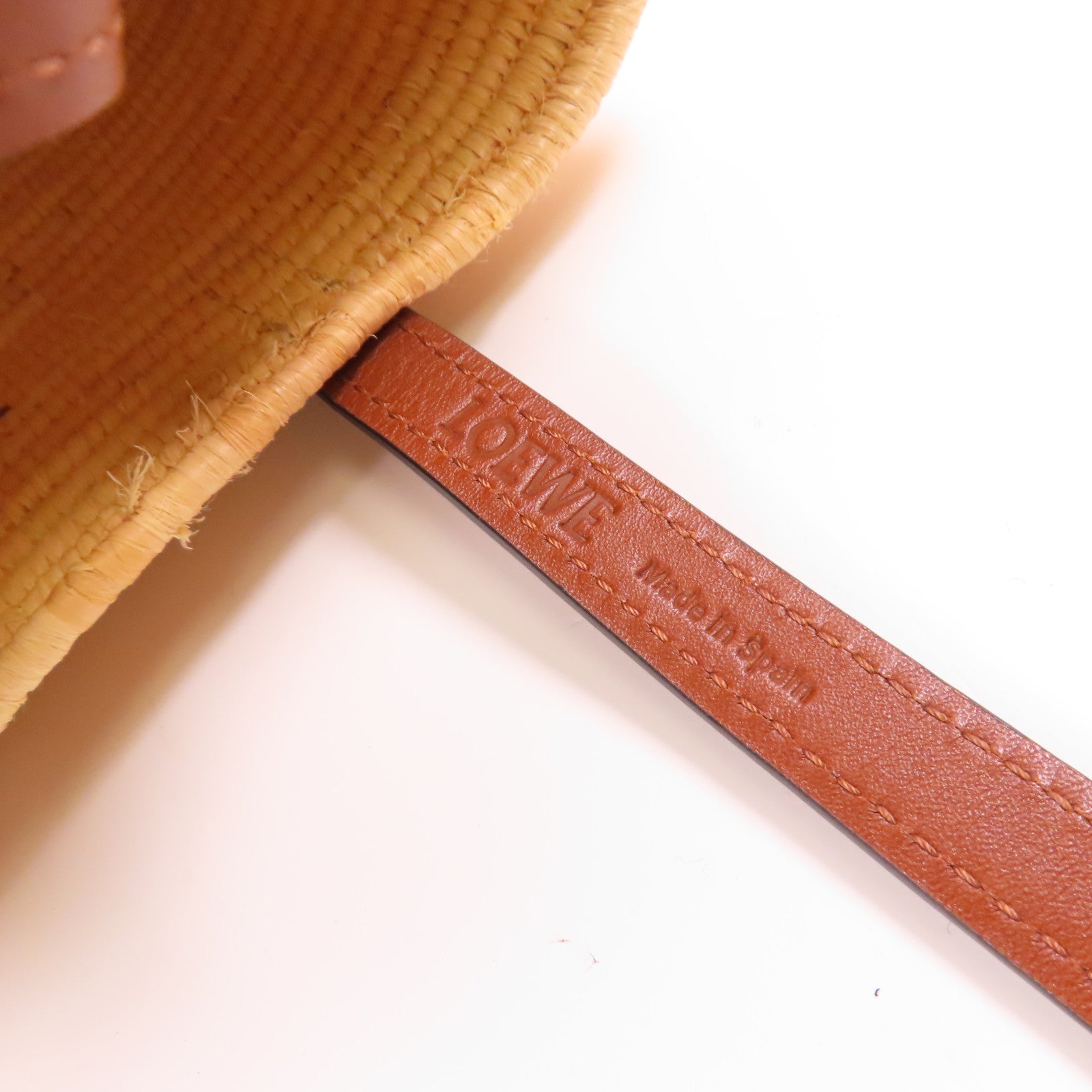 LOEWE 酒椰Raffia Tote金扣肩背袋