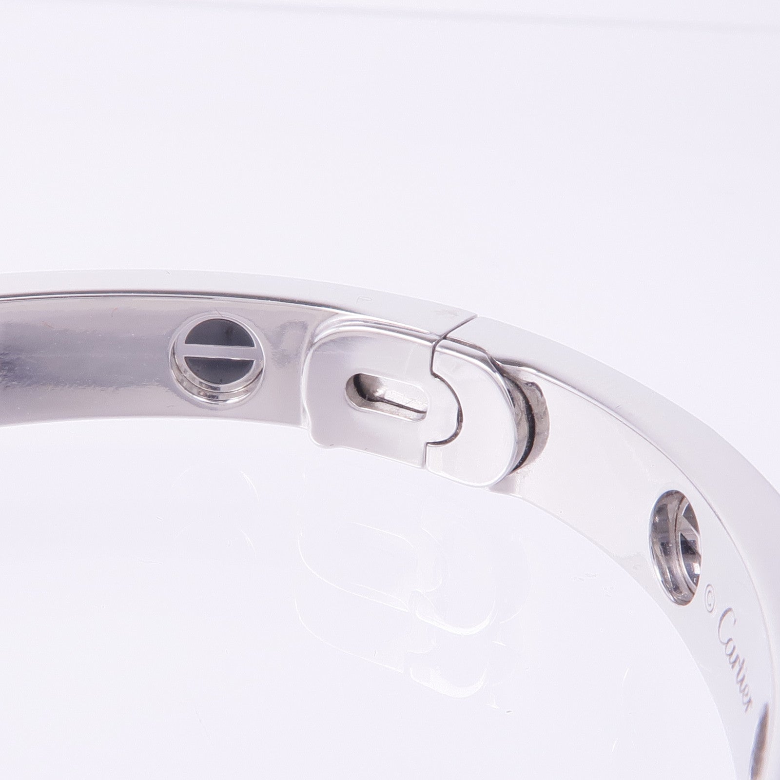 CARTIER 18K白金/陶瓷Love Bangle鑽石手鐲Cartier#17