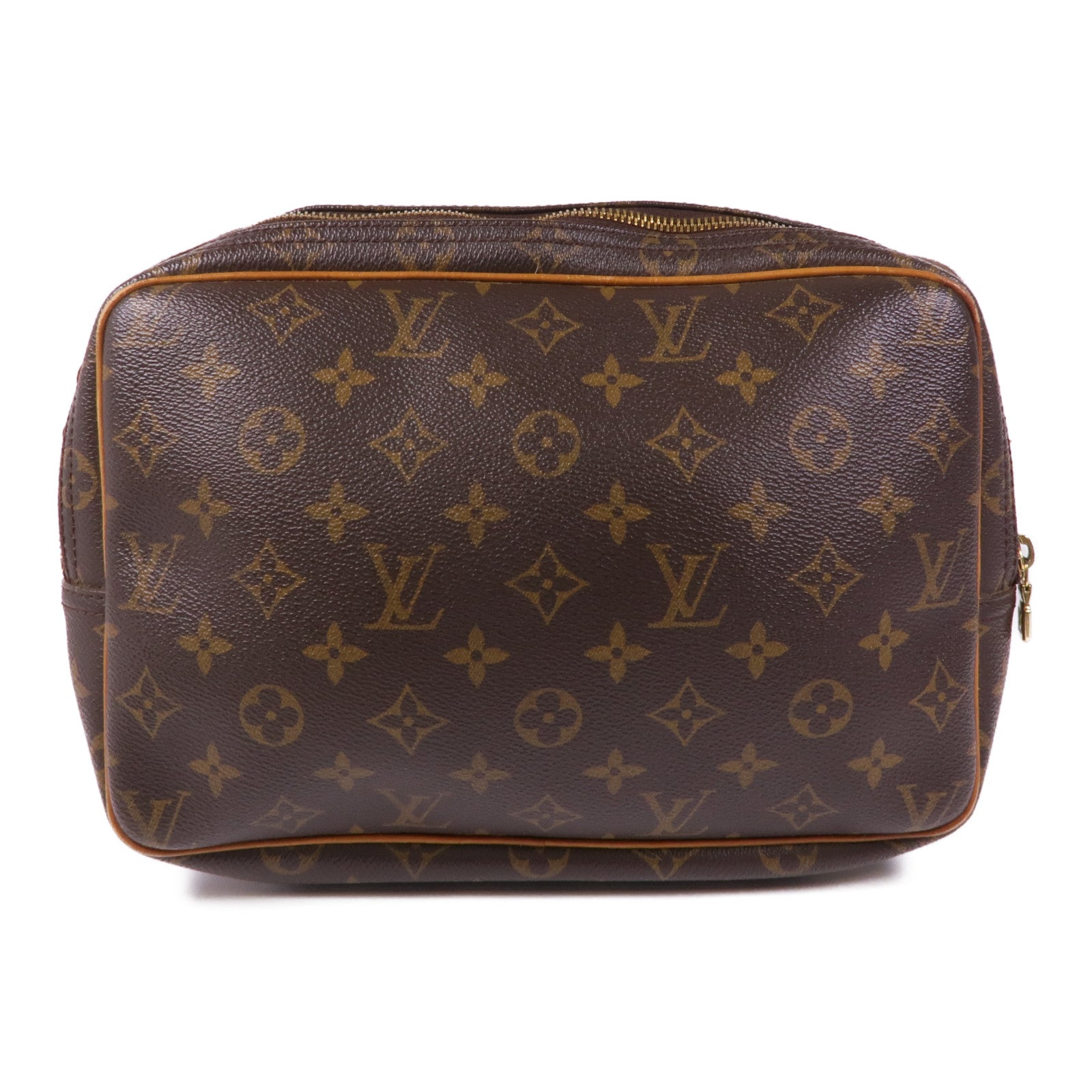 LOUIS VUITTON Monogram Reporter PM金扣肩背袋棕色