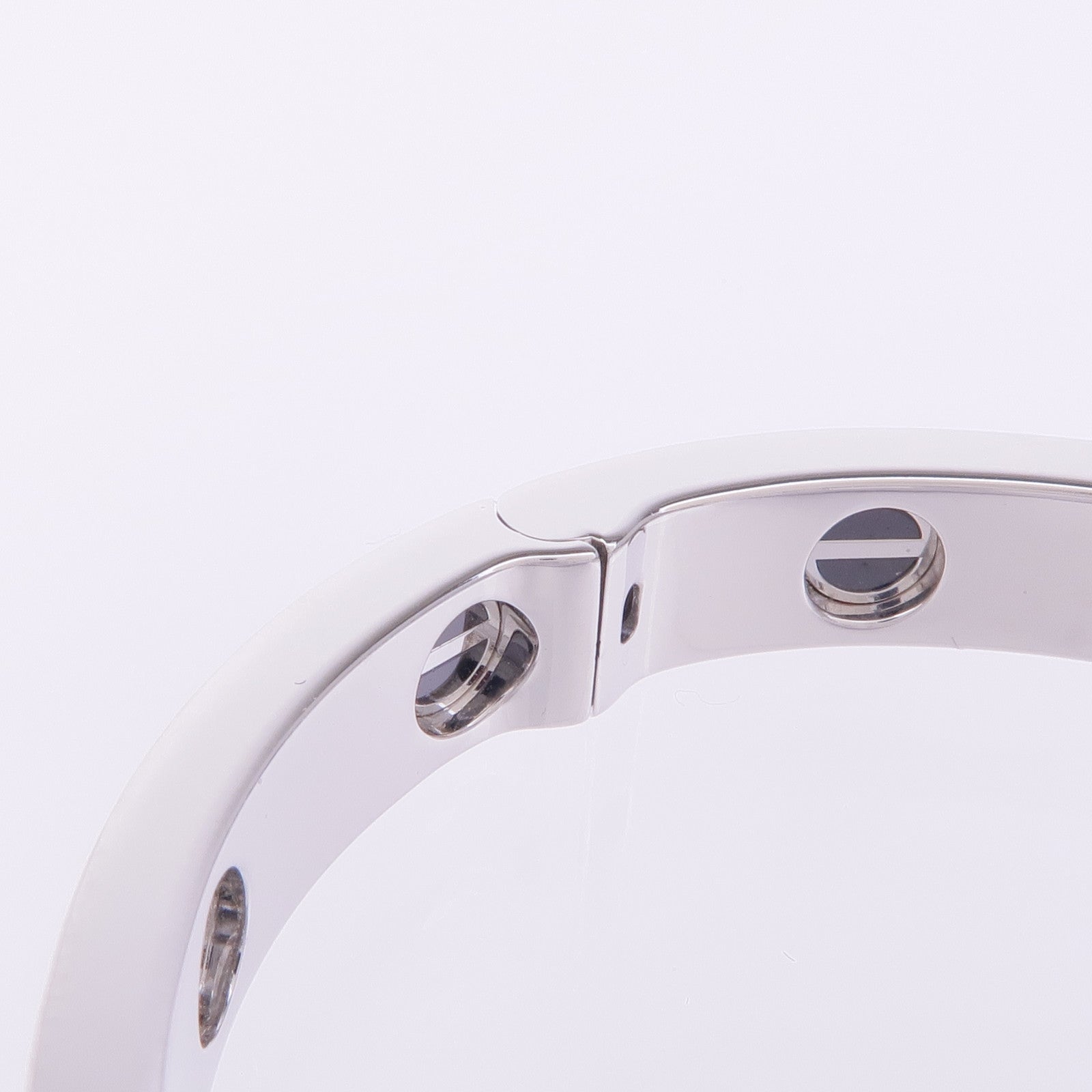 CARTIER 18K白金/陶瓷Love Bangle鑽石手鐲Cartier#17