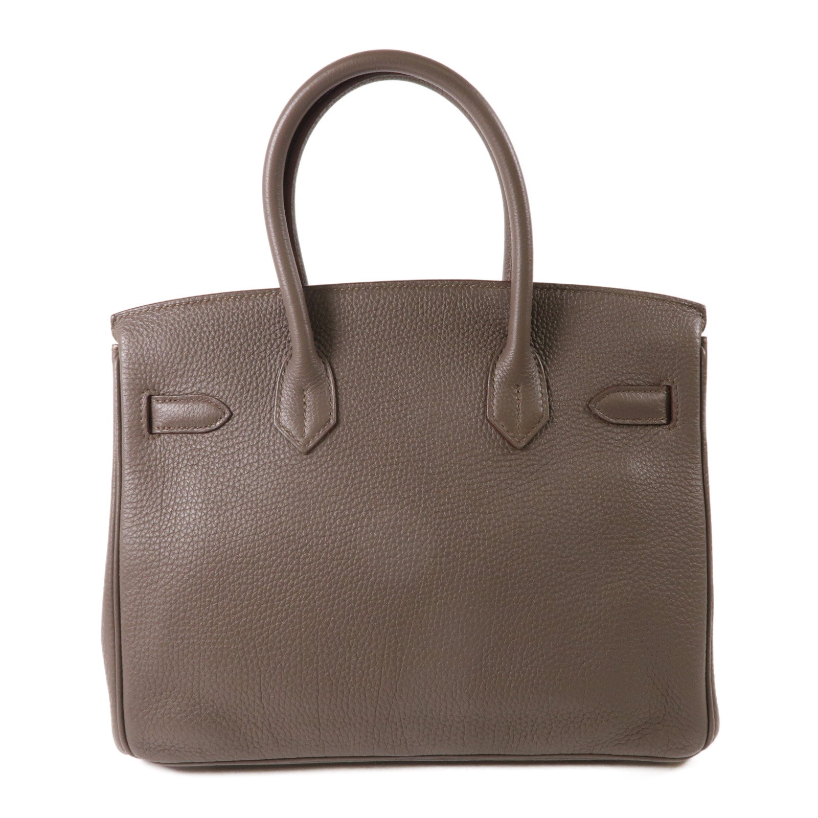 HERMES Clemence皮革Birkin 30銀扣手挽袋Etain