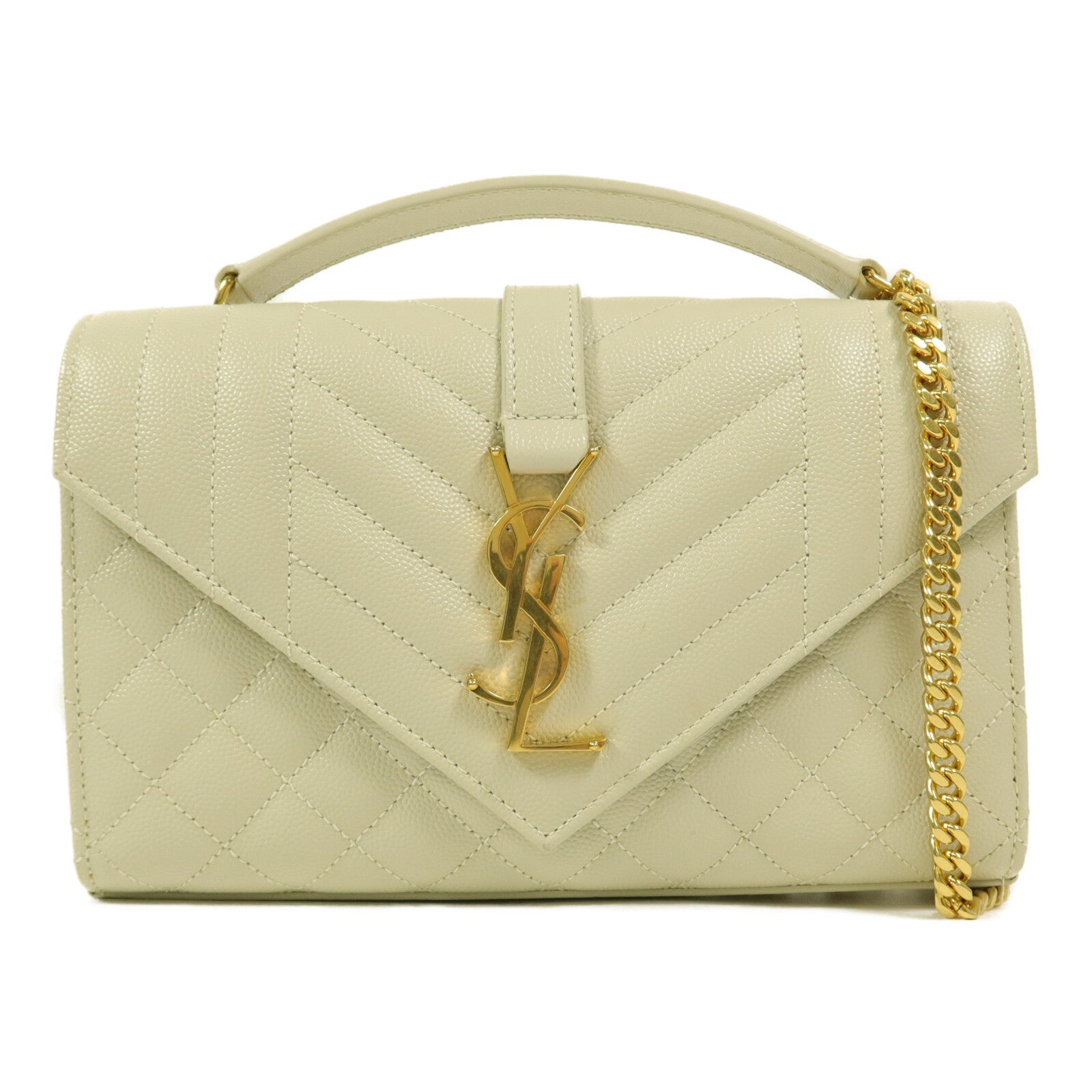 SAINT LAURENT 牛皮皮革Envelope Small鏈帶肩背袋