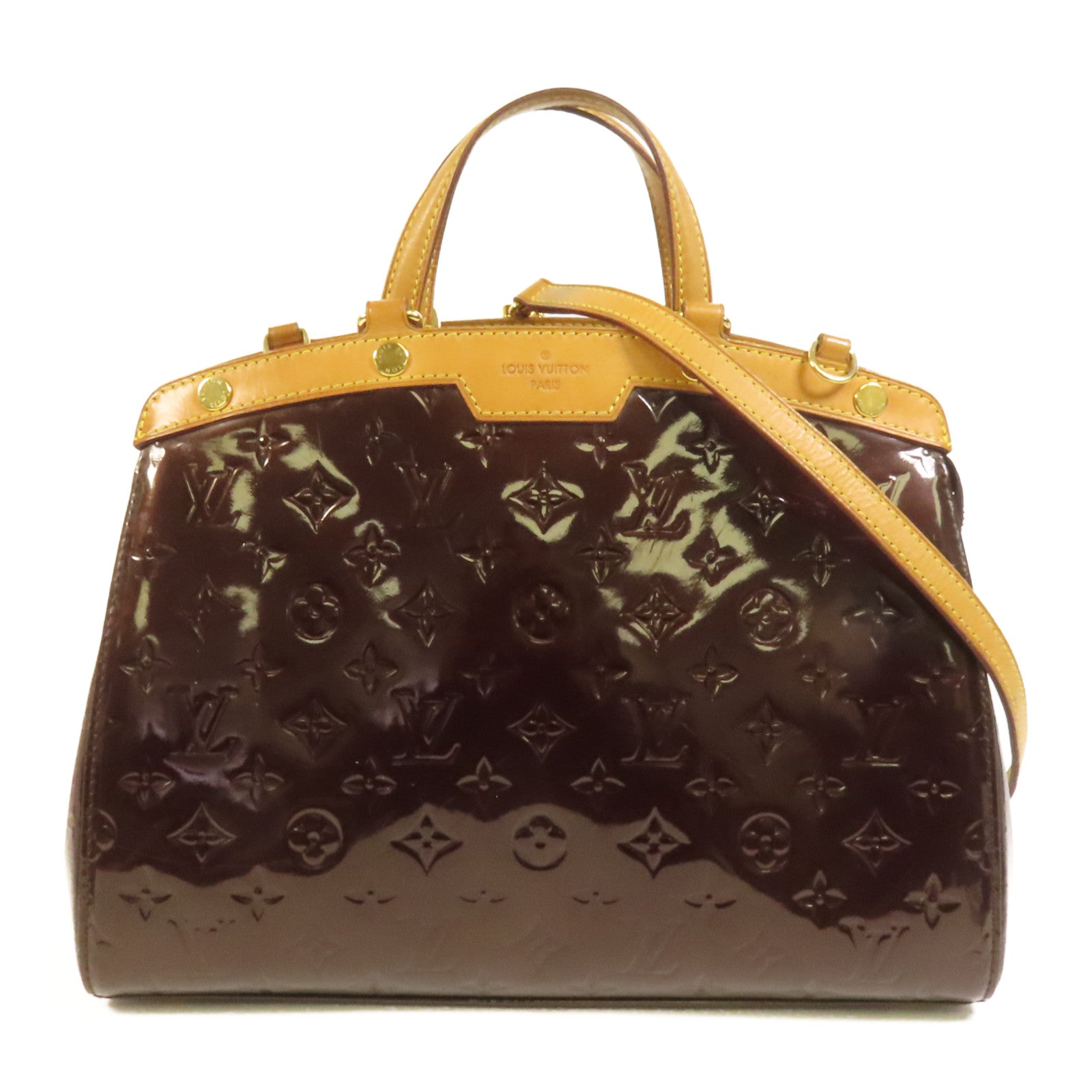 LOUIS VUITTON Monogram Vernis Brea GM金扣手挽肩背兩用袋