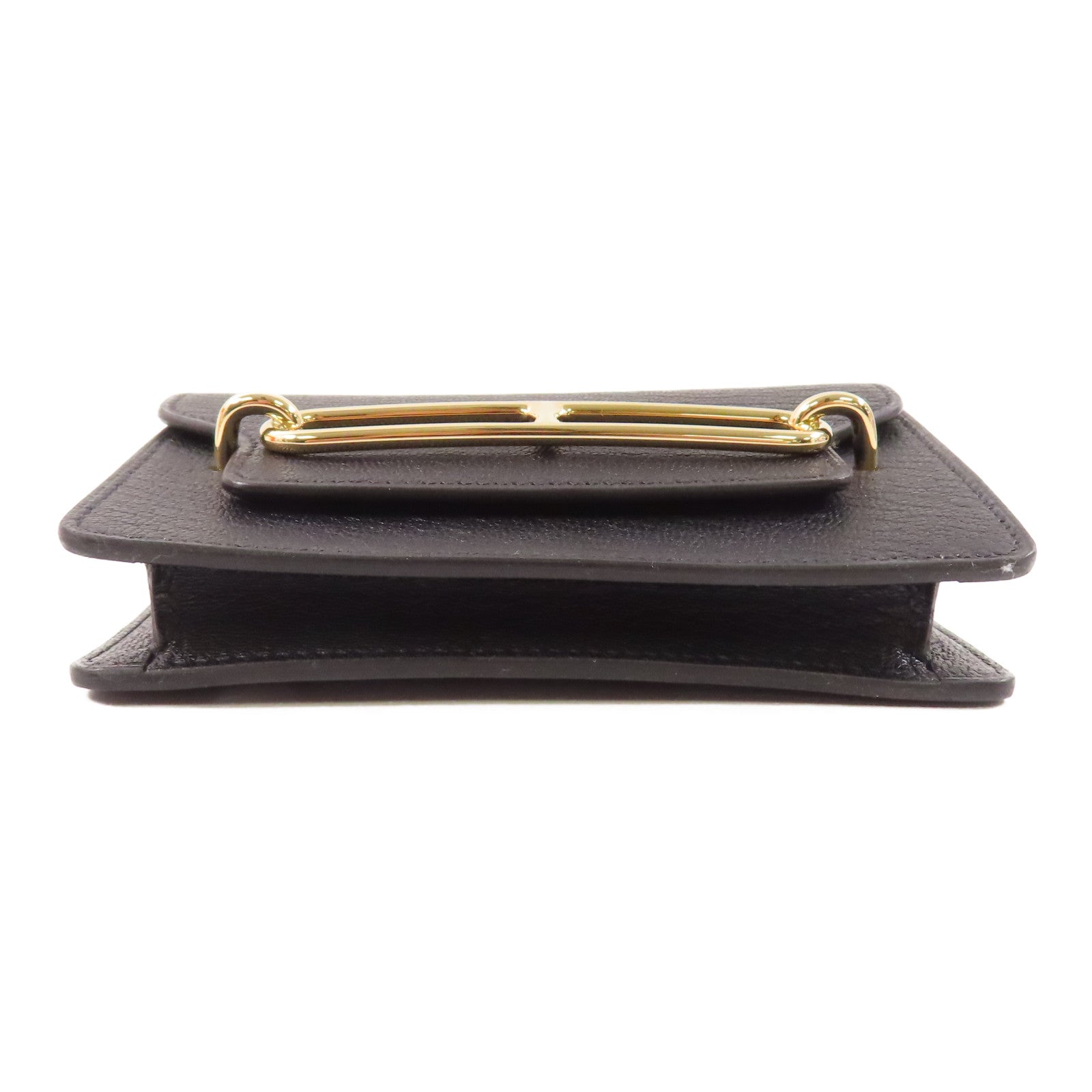 HERMES 【激減優惠】Chevre皮革Rolis Slim金扣錢包Noir