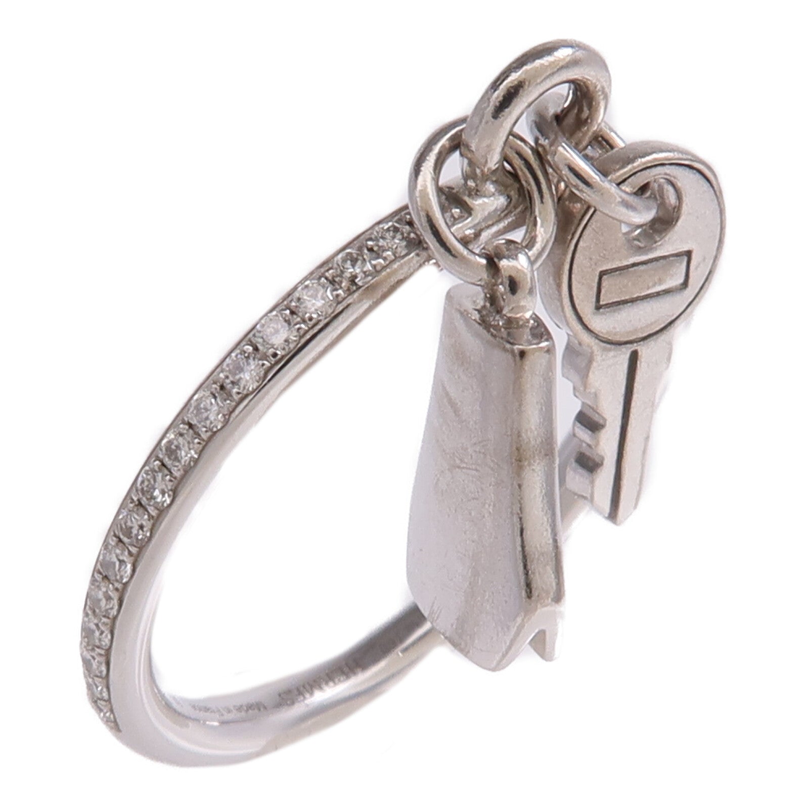 HERMES 18K白金Kelly Clochette Ring鑽石戒指