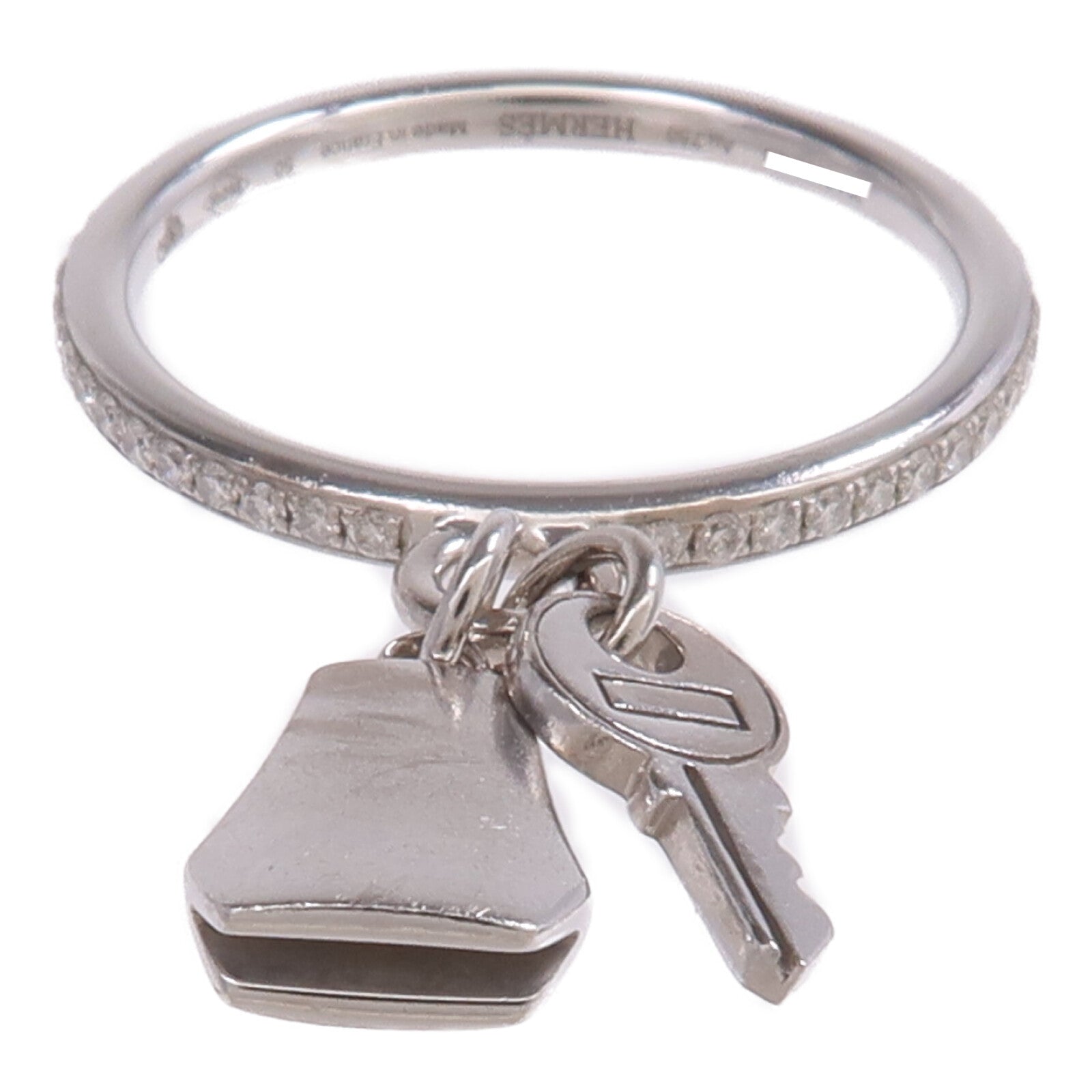 HERMES 18K白金Kelly Clochette Ring鑽石戒指