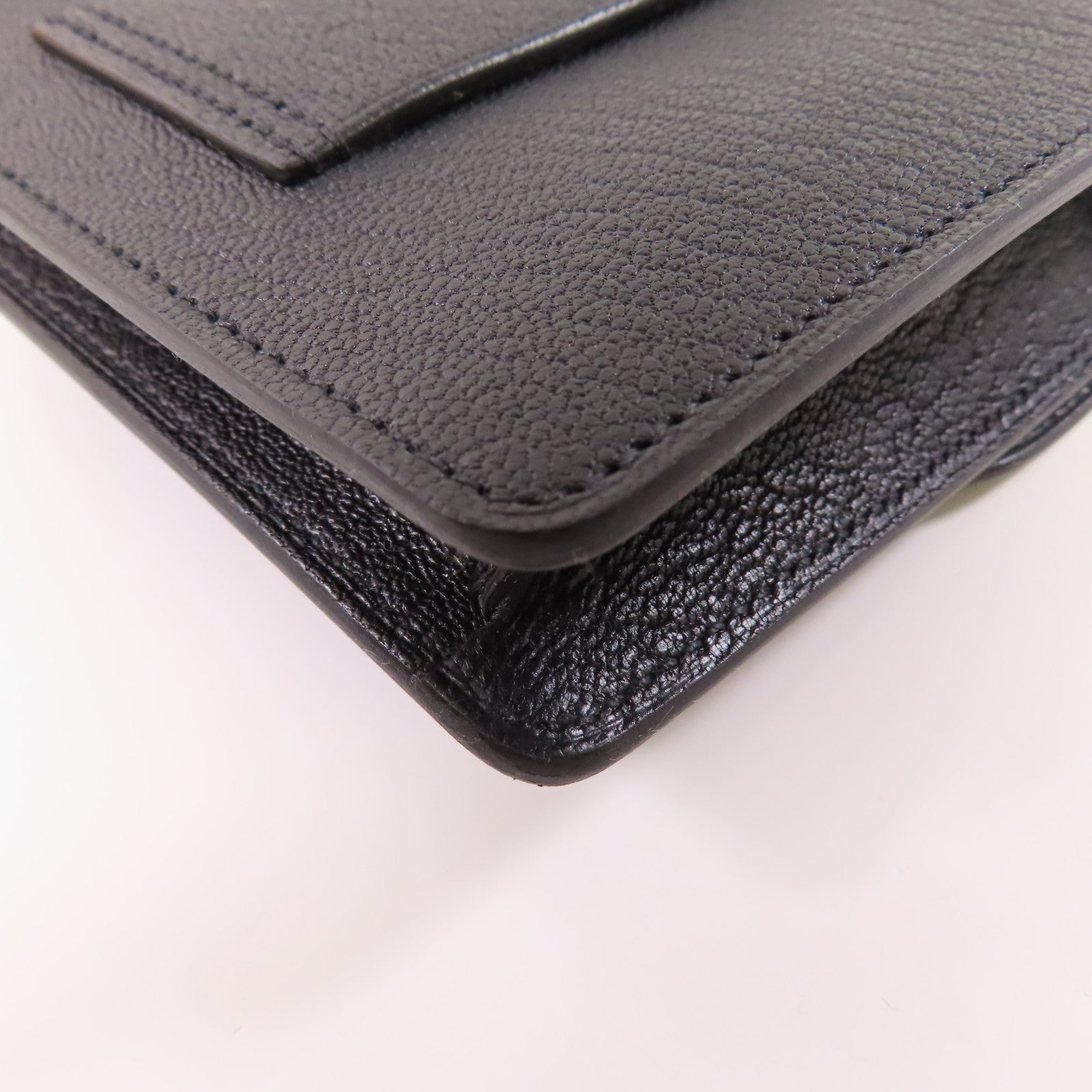 HERMES 【激減優惠】Chevre皮革Rolis Slim金扣錢包Noir