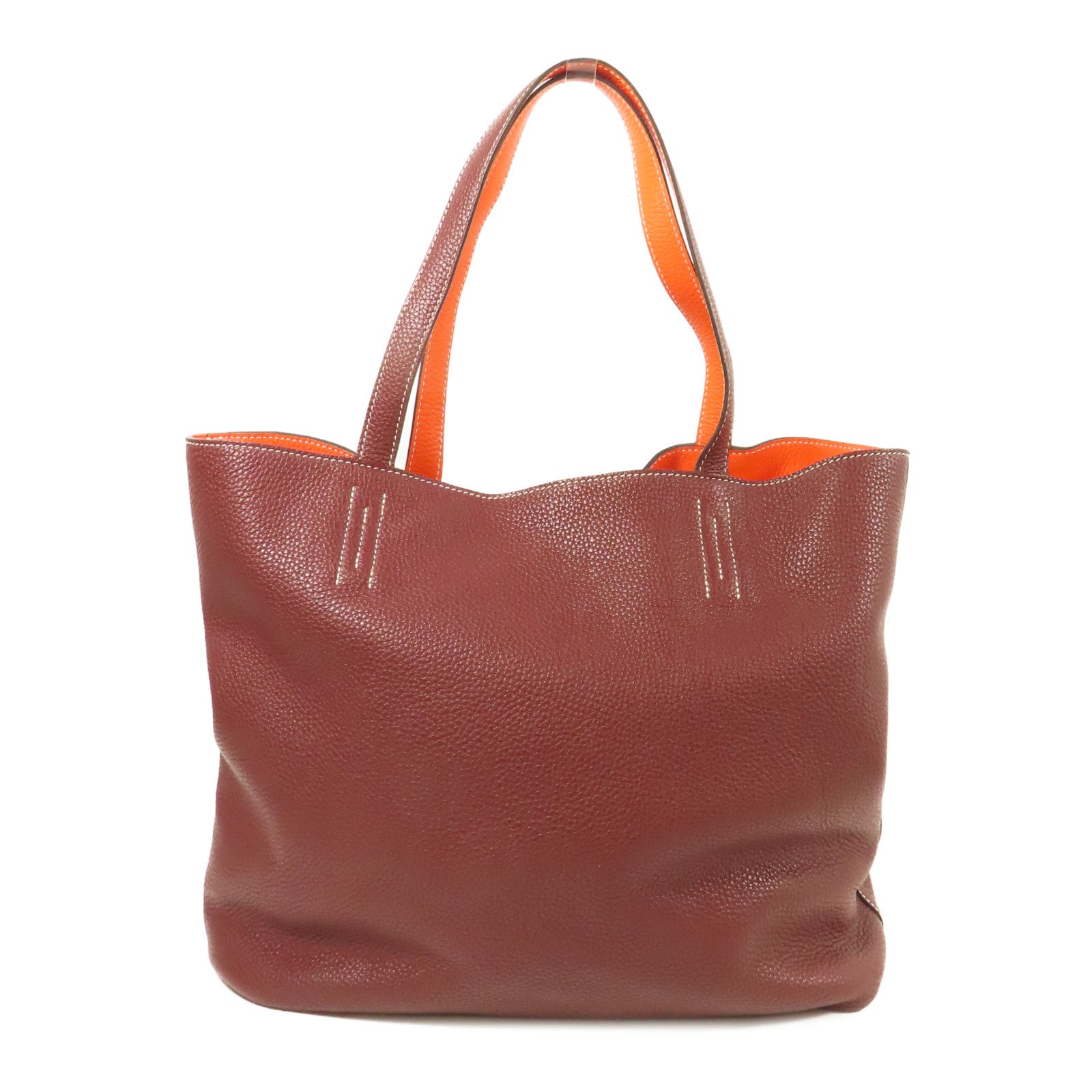 HERMES Clemence皮革Double Sens 35肩背袋Rubis