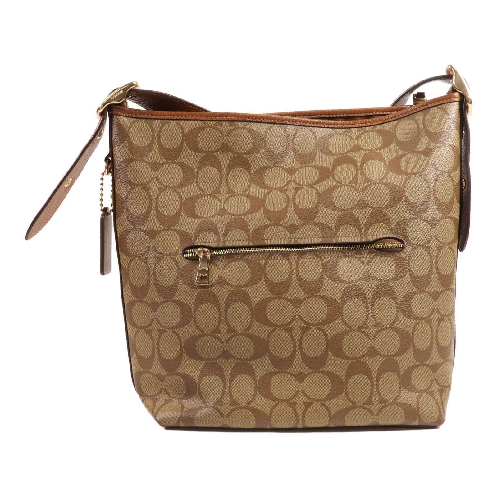 COACH 塗層帆布Shoulder Bag金扣肩背袋