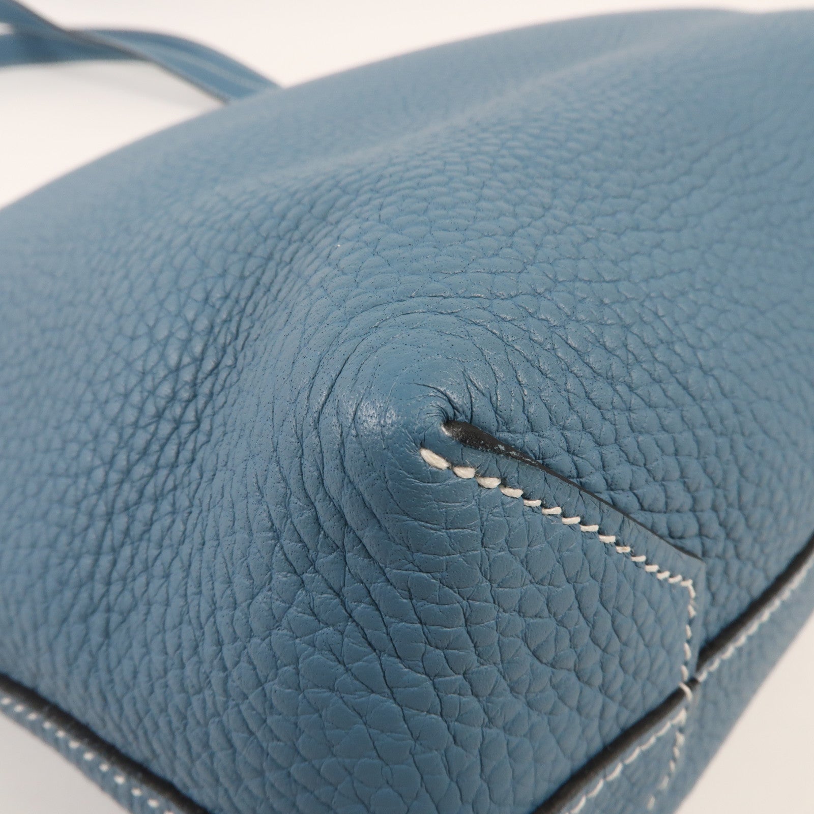 HERMES Clemence皮革Cabasellier 31手挽袋Bleu Frida