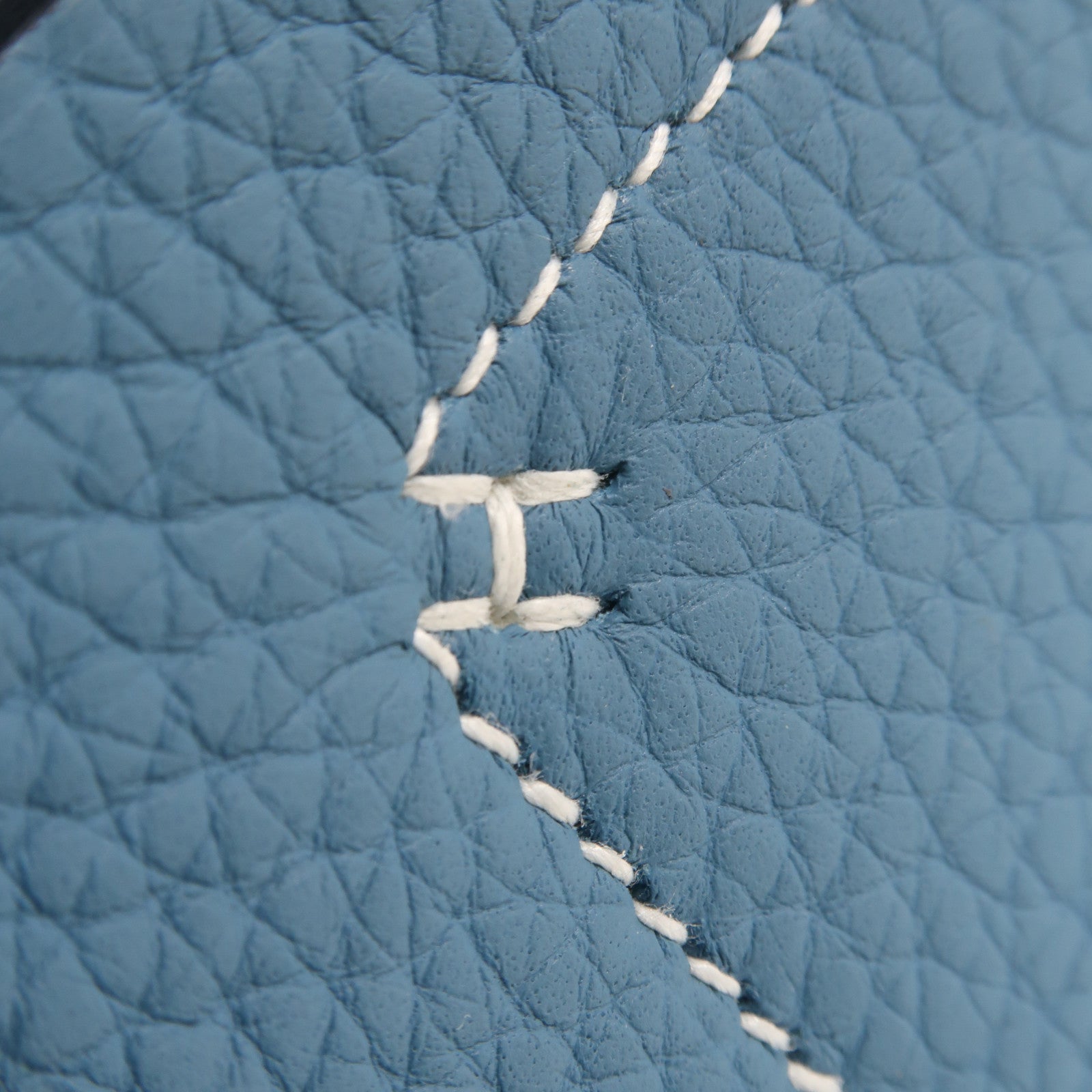 HERMES Clemence皮革Cabasellier 31手挽袋Bleu Frida