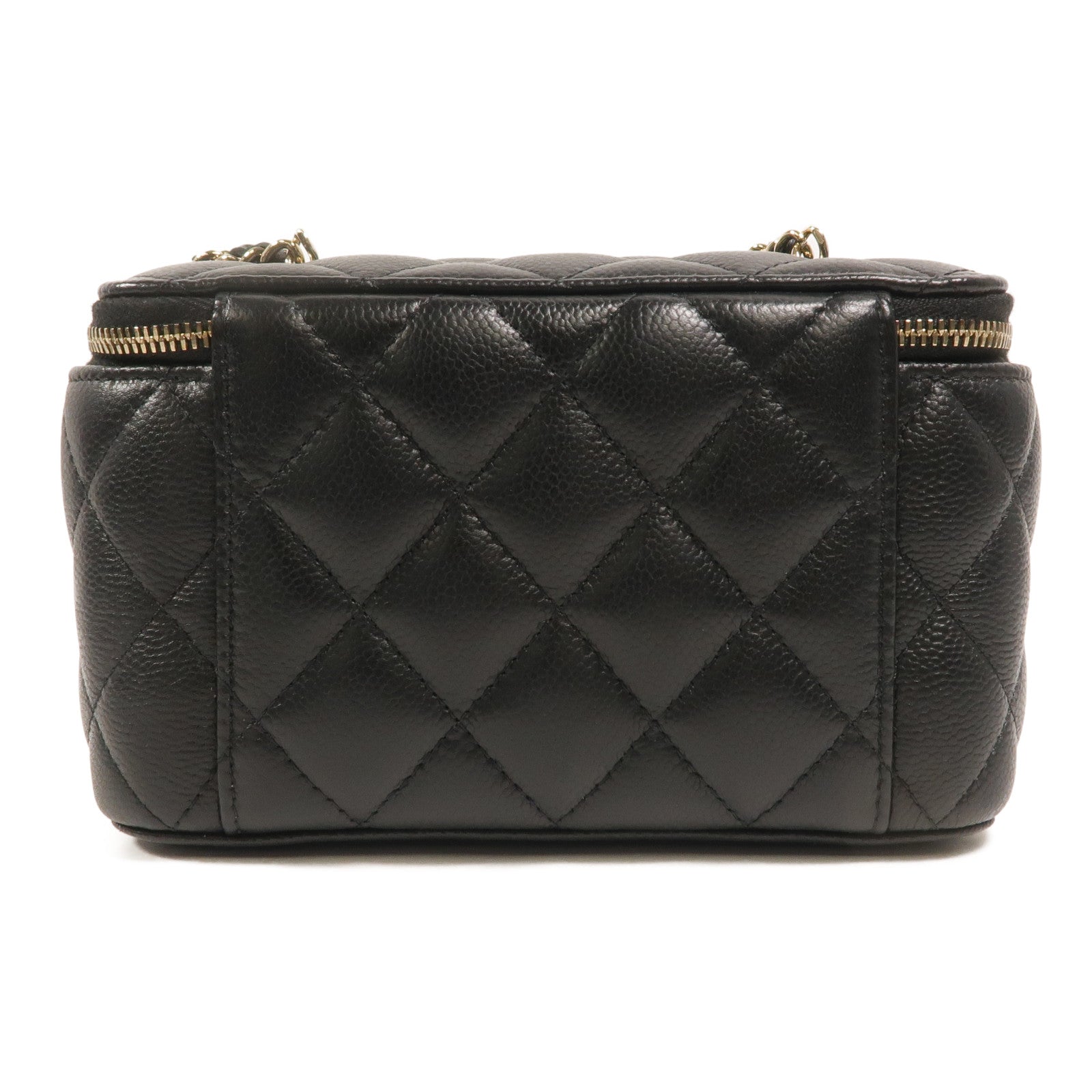 CHANEL 牛皮皮革Vanity Case鏈帶肩背袋