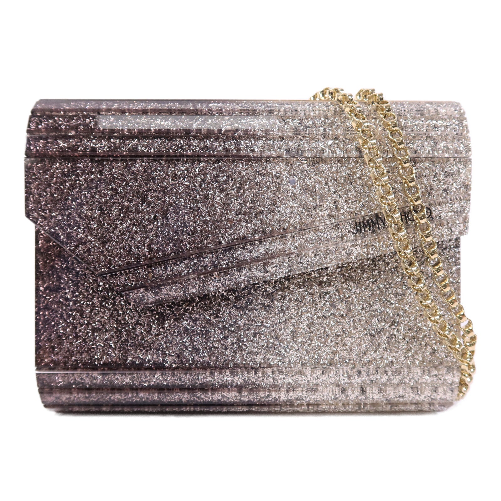 JIMMY CHOO 塑膠Candy Glitter Clutch鏈帶肩背袋