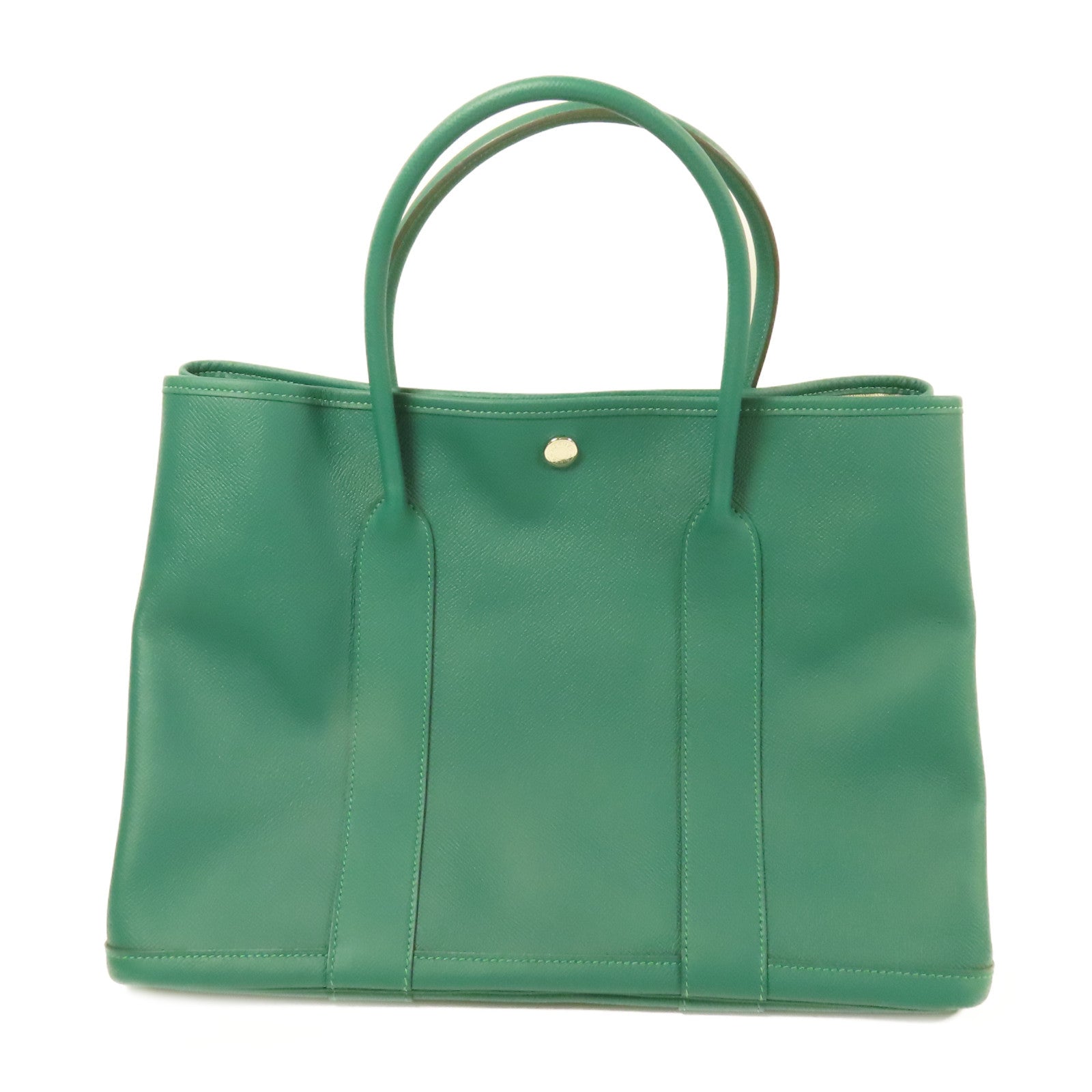 HERMES Epsom皮革Garden Party PM銀扣手挽袋Cactus