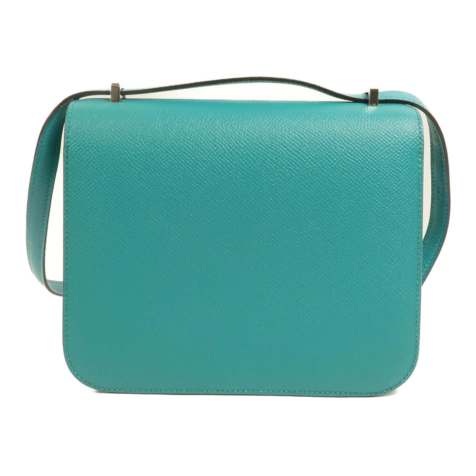 HERMES Epsom皮革Constance Mini肩背袋Bleu Paon
