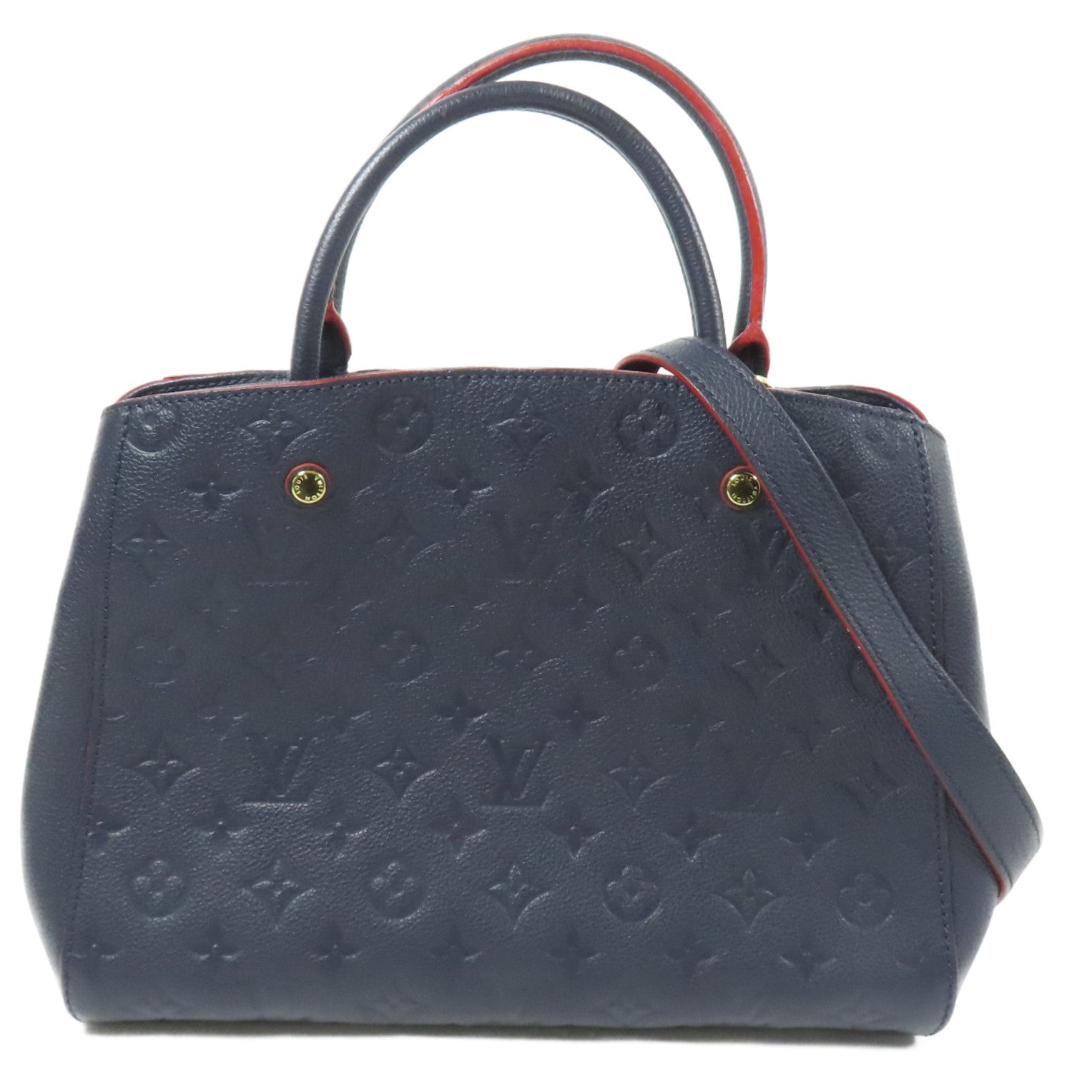 LOUIS VUITTON Monogram Empreinte Montaigne MM金扣手挽肩背兩用袋