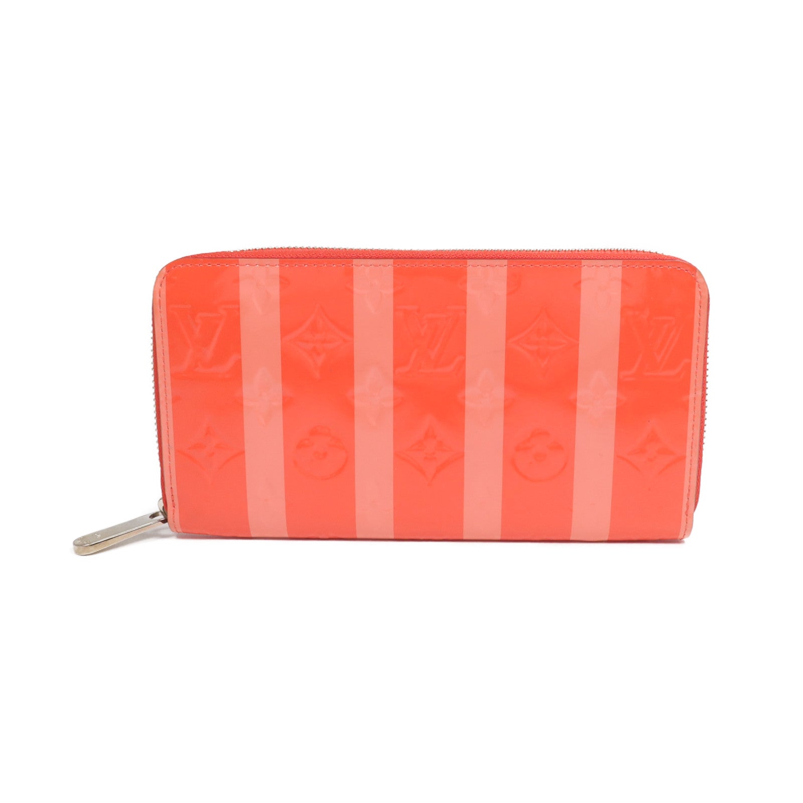 LOUIS VUITTON 【激減優惠】Monogram Vernis Rayure Zippy Wallet銀扣長錢包