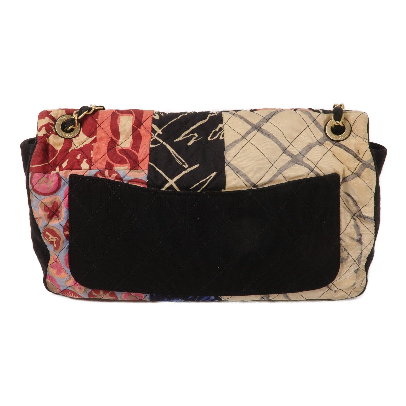 CHANEL 棉布Patchwork Flap鏈帶肩背袋