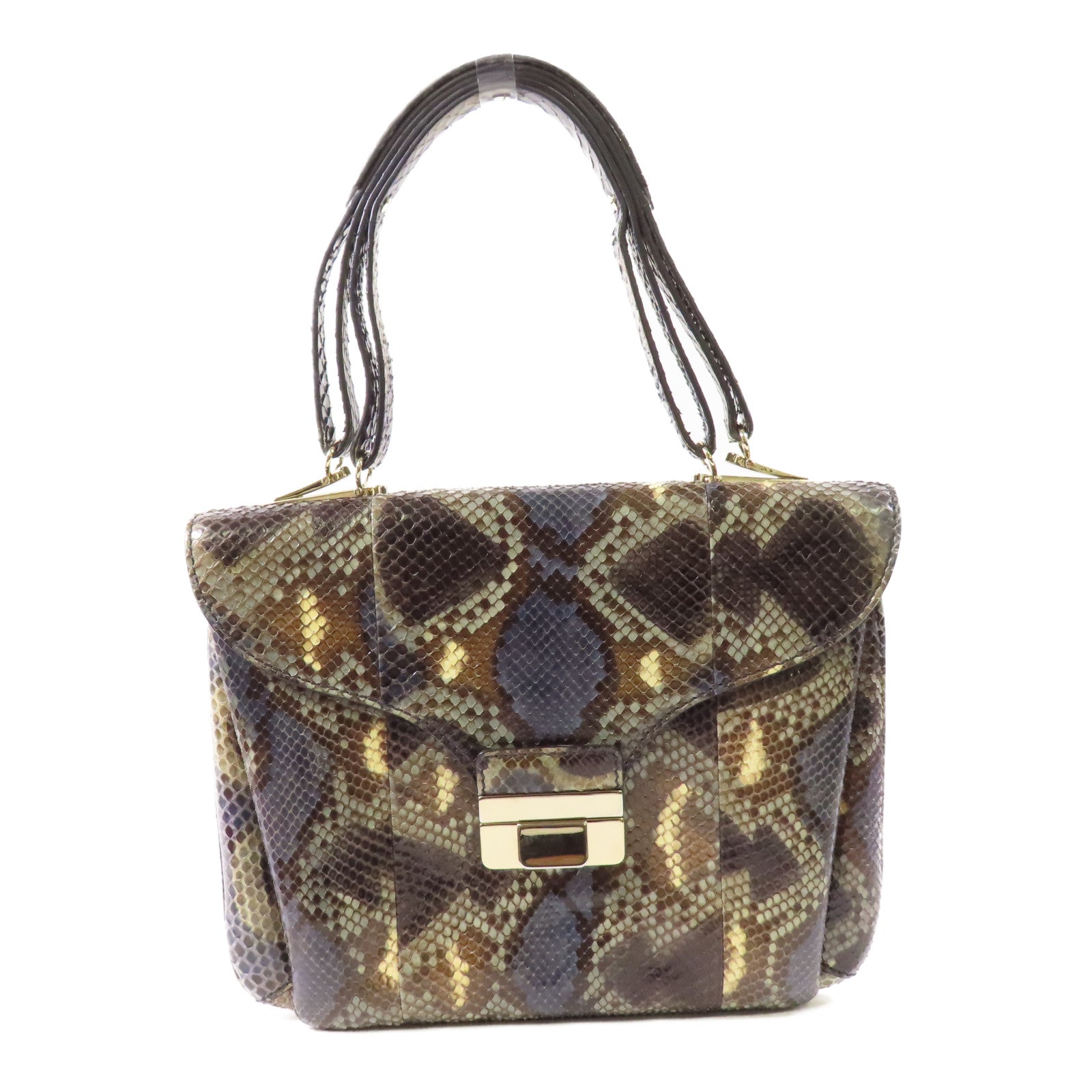 Valentino 【激減優惠】蛇皮皮革Hand Bag金扣手挽袋