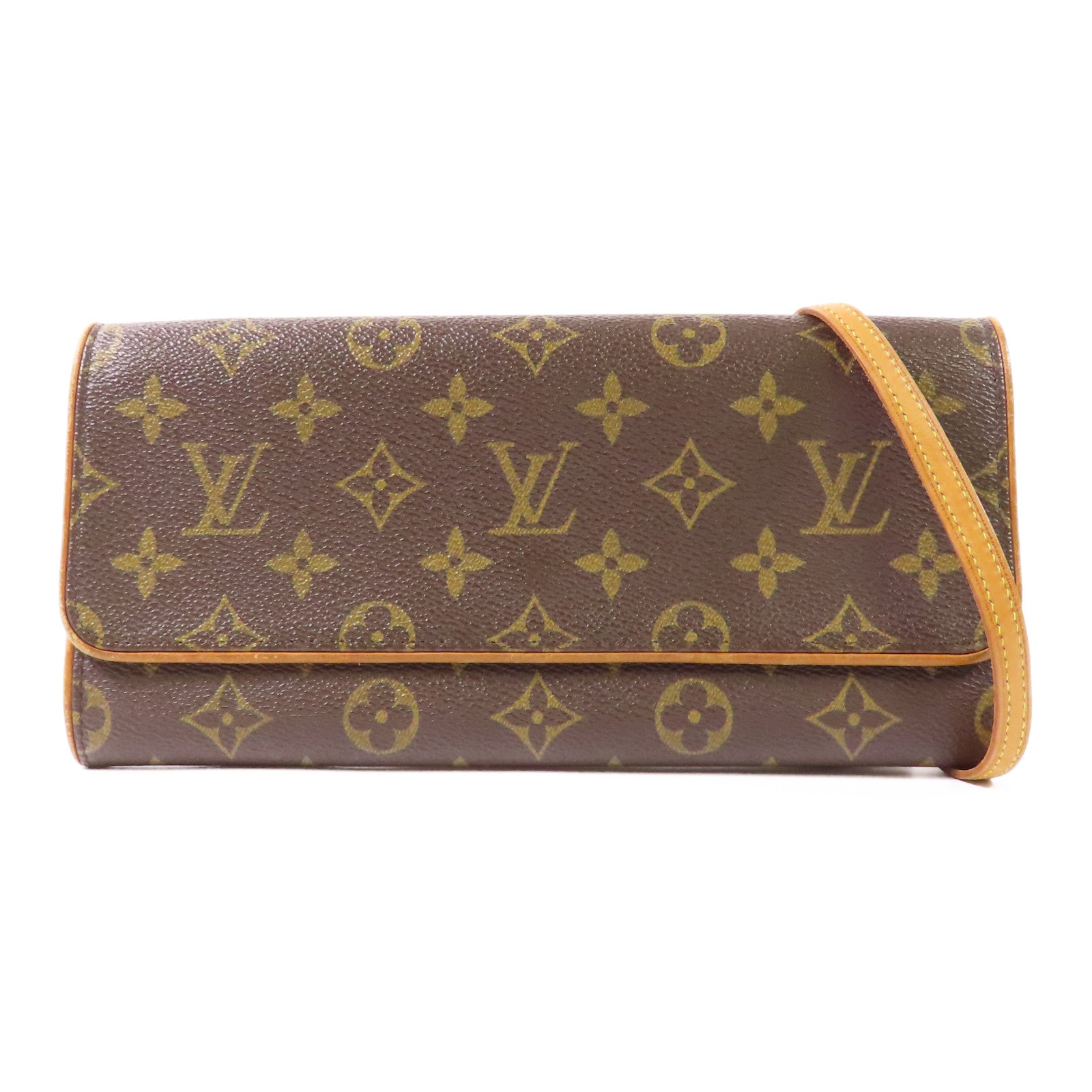 LOUIS VUITTON LV GHW Pochette Twin GM Shoulder Bag M51852 Monogram Brown