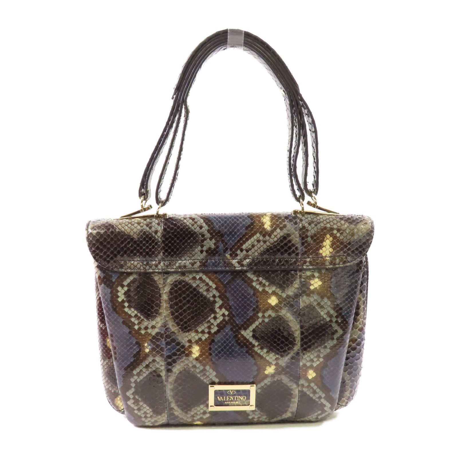 Valentino 蛇皮皮革Hand Bag金扣手挽袋