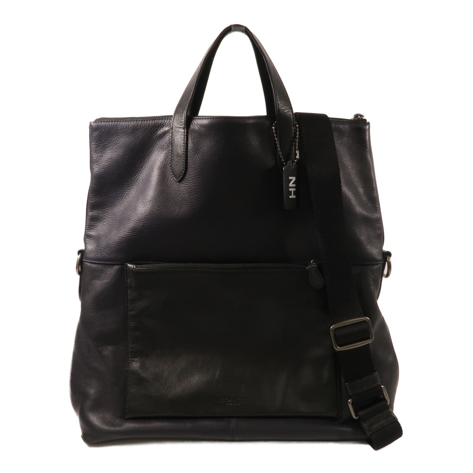 COACH 牛皮皮革Manhattan Foldover Tote Bag手挽肩背兩用袋
