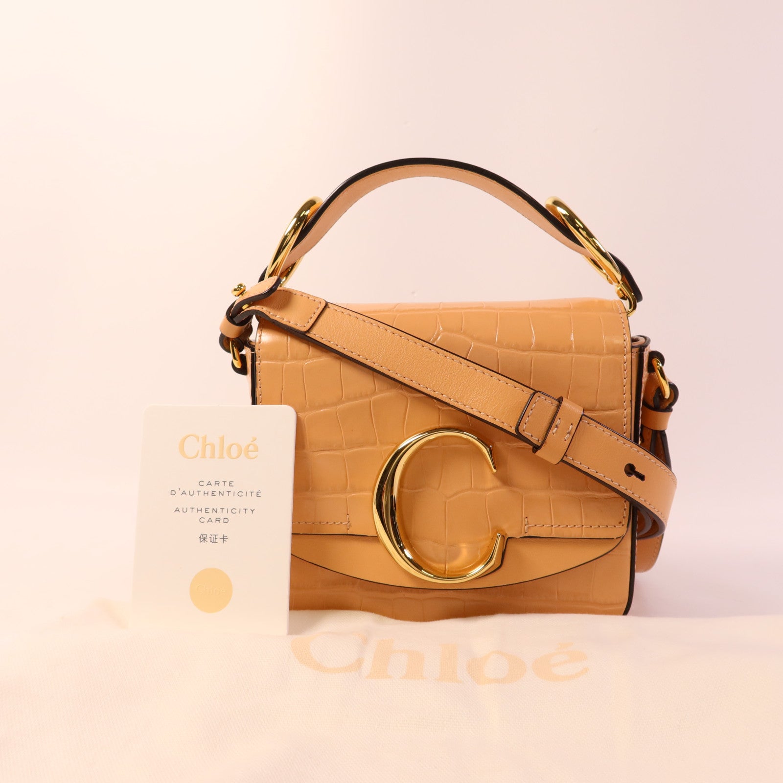 Chloe 皮革2 Way Shoulder Bag金扣手挽肩背兩用袋