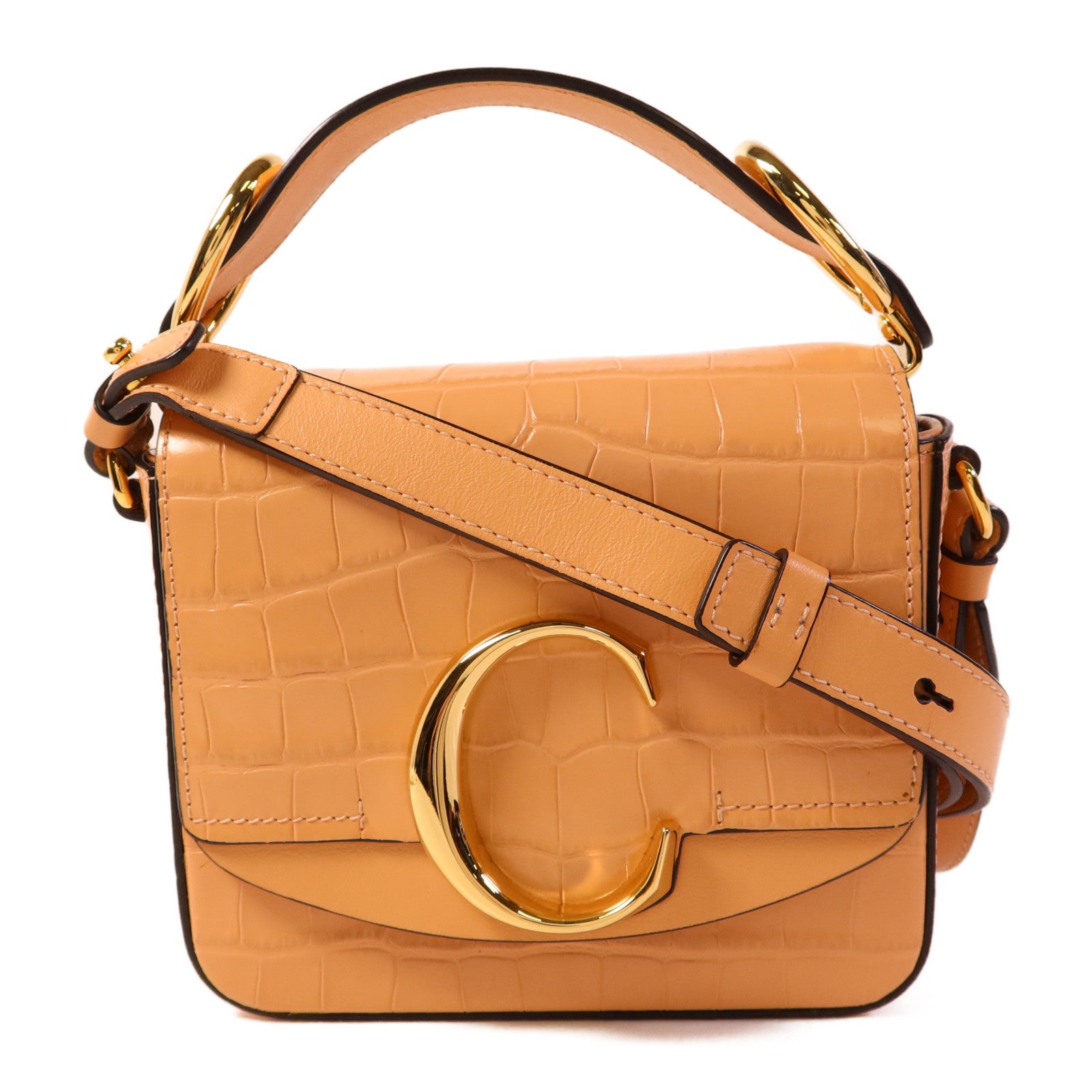 Chloe 皮革2 Way Shoulder Bag金扣手挽肩背兩用袋