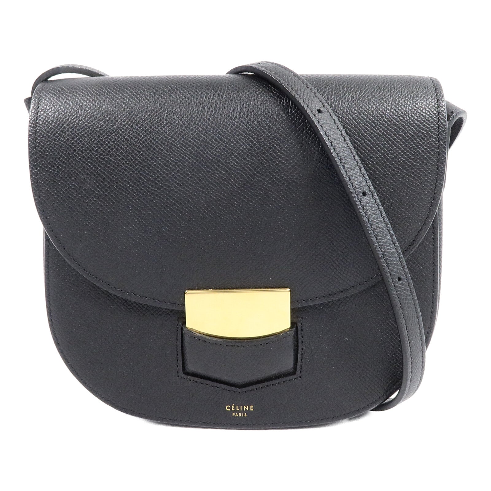 CELINE 牛皮皮革Trotteur Small金扣肩背袋