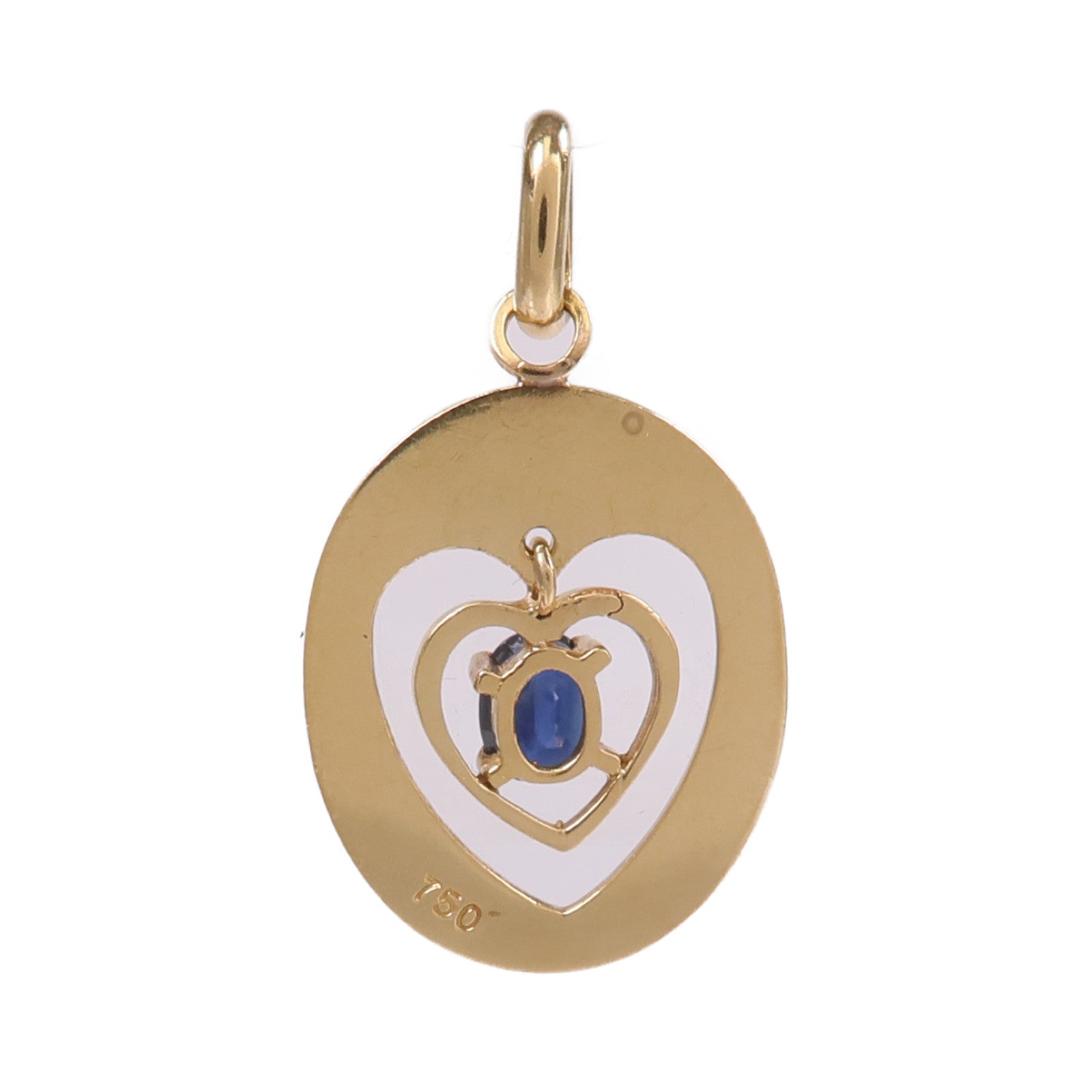 JEWELRY 【激減優惠】18K黃金Sapphire Pendant Top藍寶石吊墜