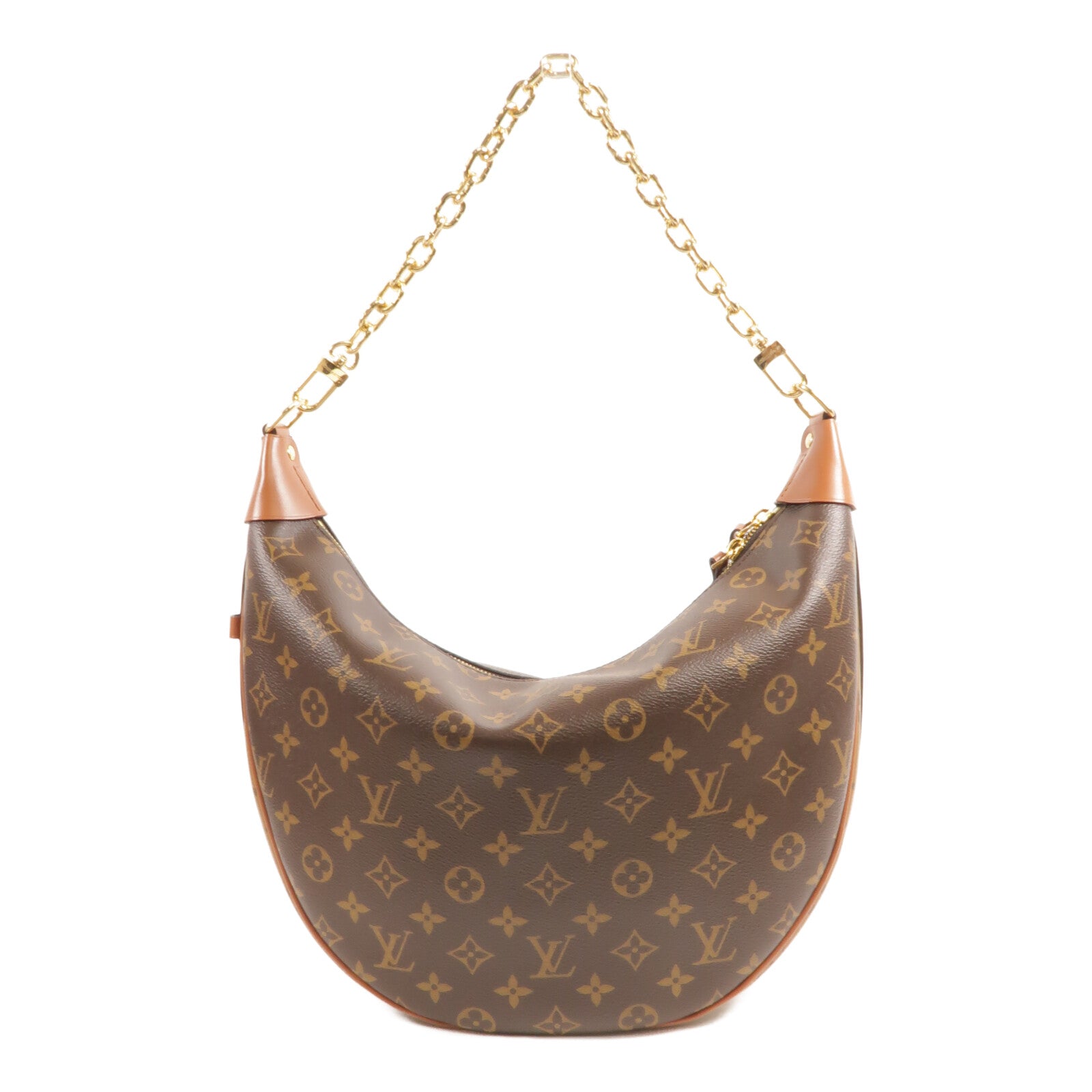 LOUIS VUITTON Monogram Reverse Loop Hobo手挽肩背兩用袋棕色