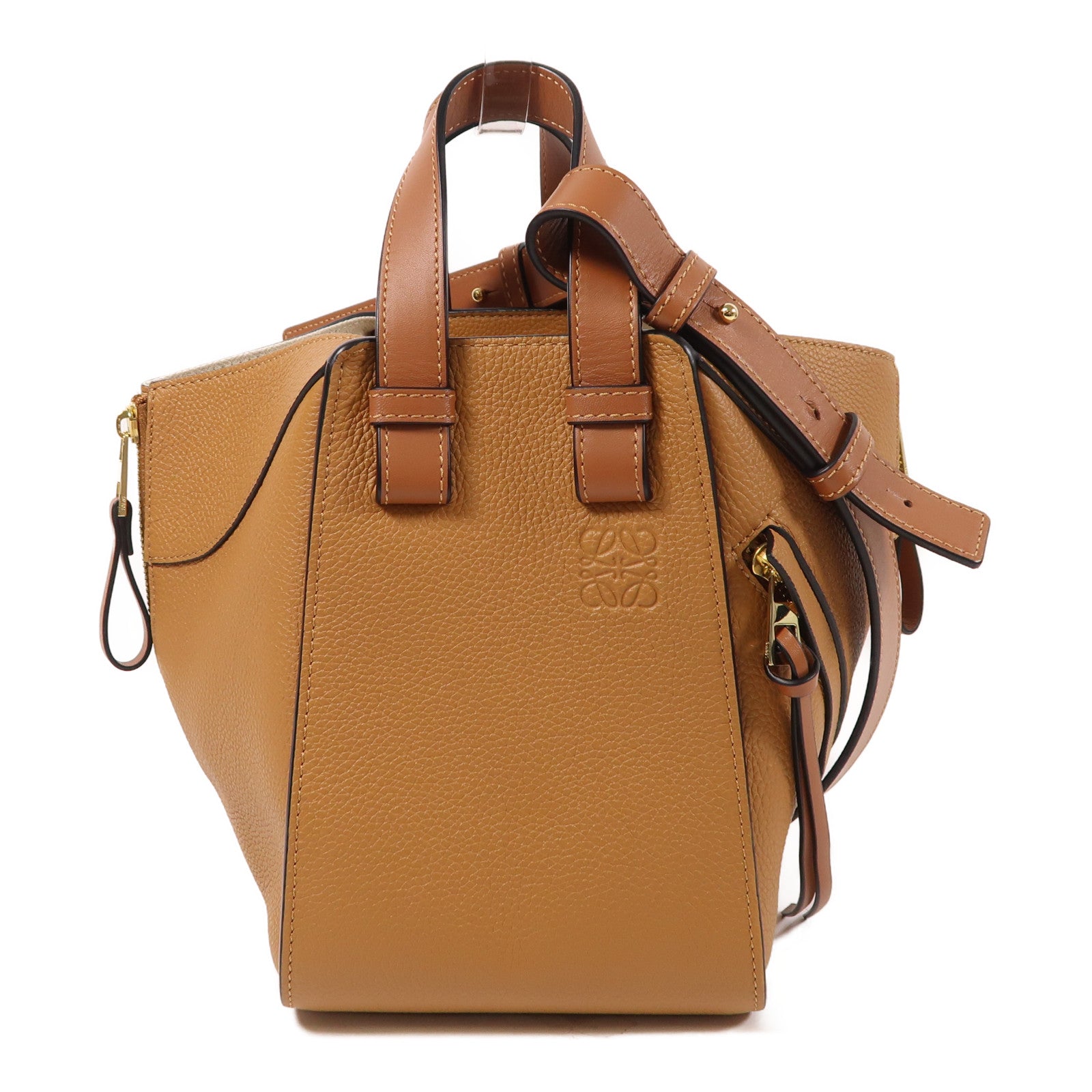 LOEWE 牛皮皮革Compact Hammock Bag金扣手挽肩背兩用袋