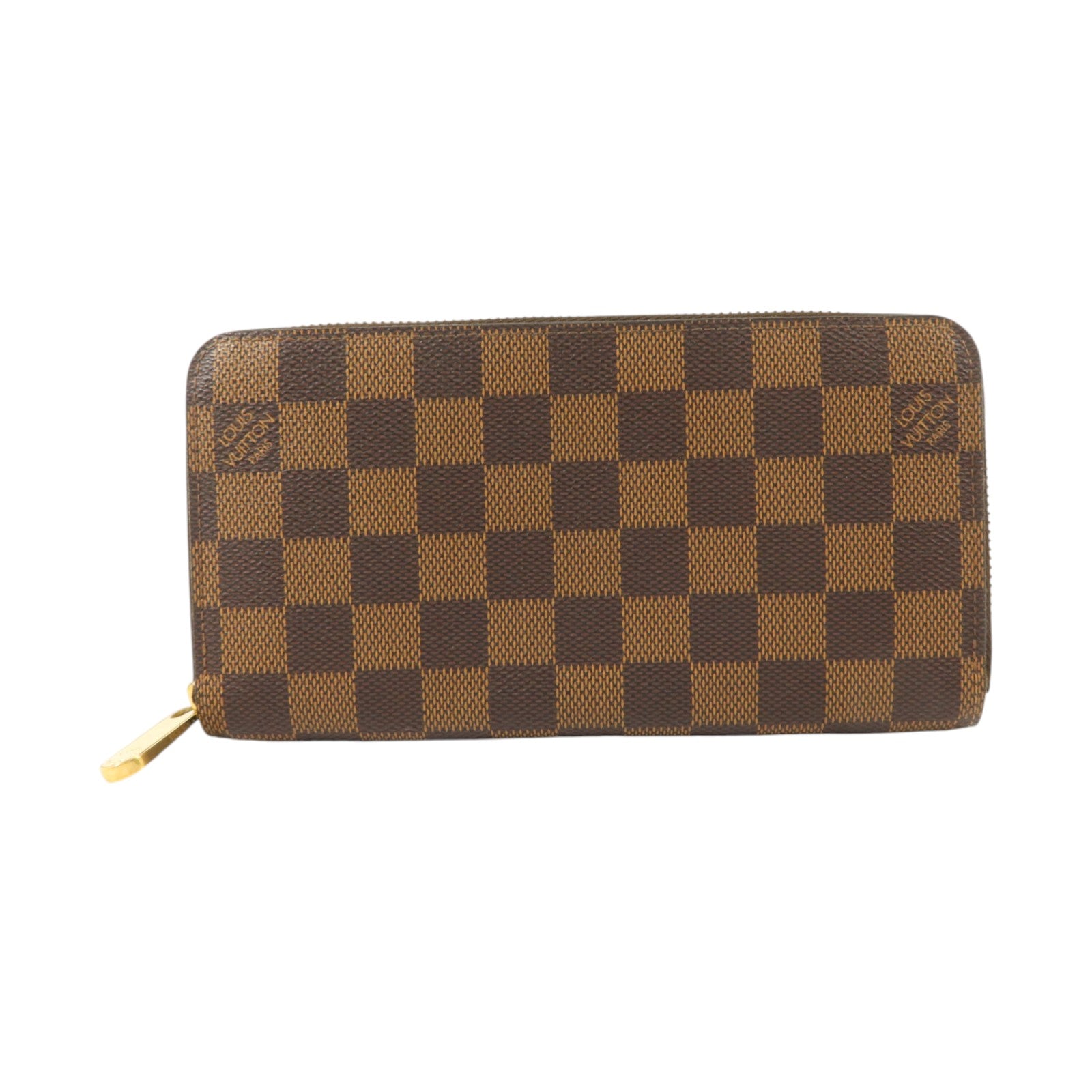 LOUIS VUITTON Damier Zipper Wallet金扣長錢包