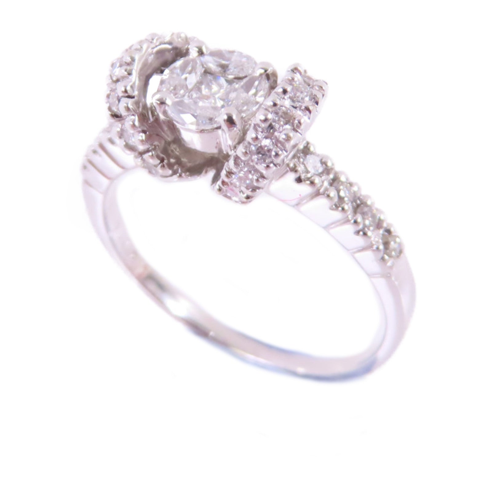 Jewelry 0.31ct Diamond Ring US#6.5 18K White Gold