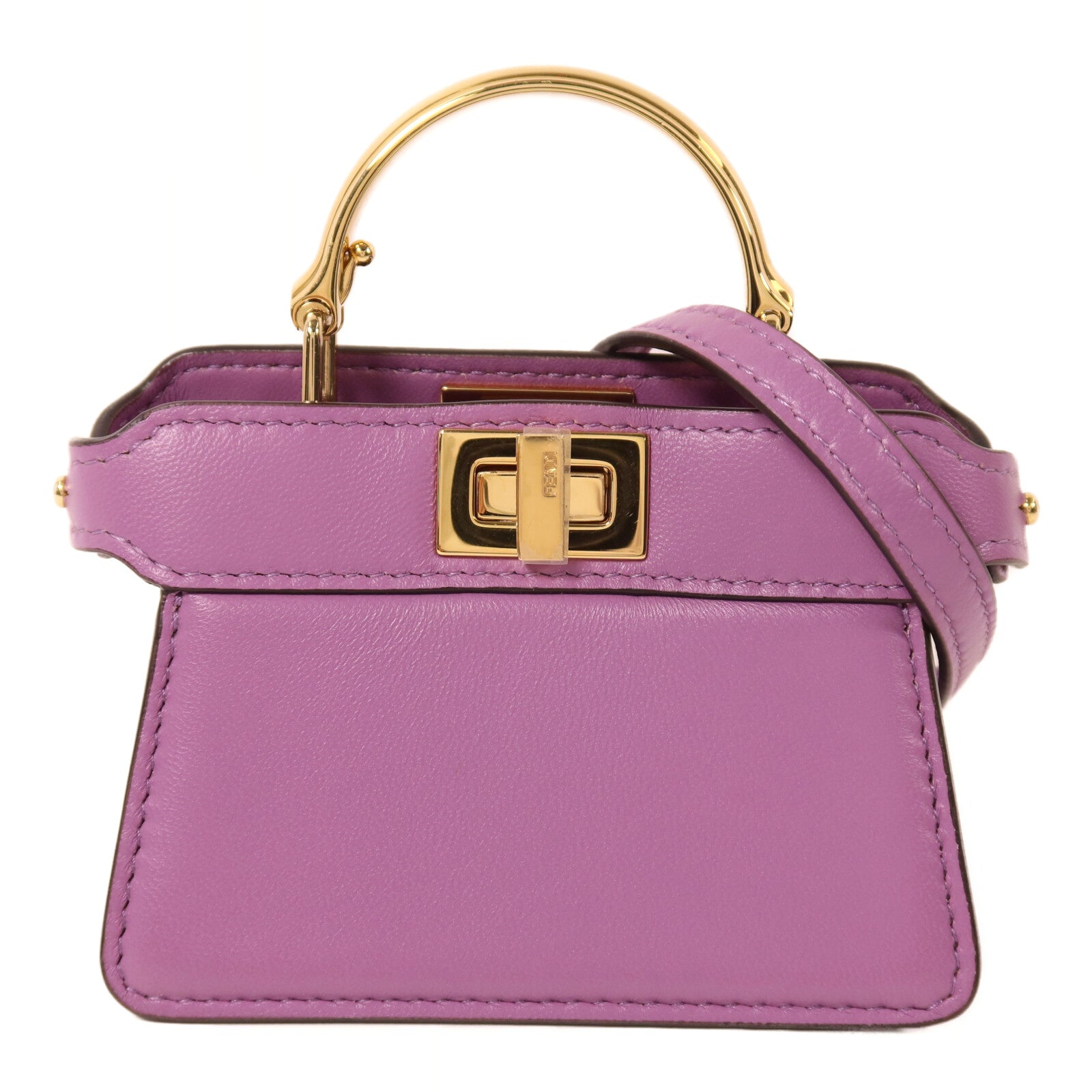 FENDI 牛皮皮革Nano Peekaboo金扣手挽肩背兩用袋