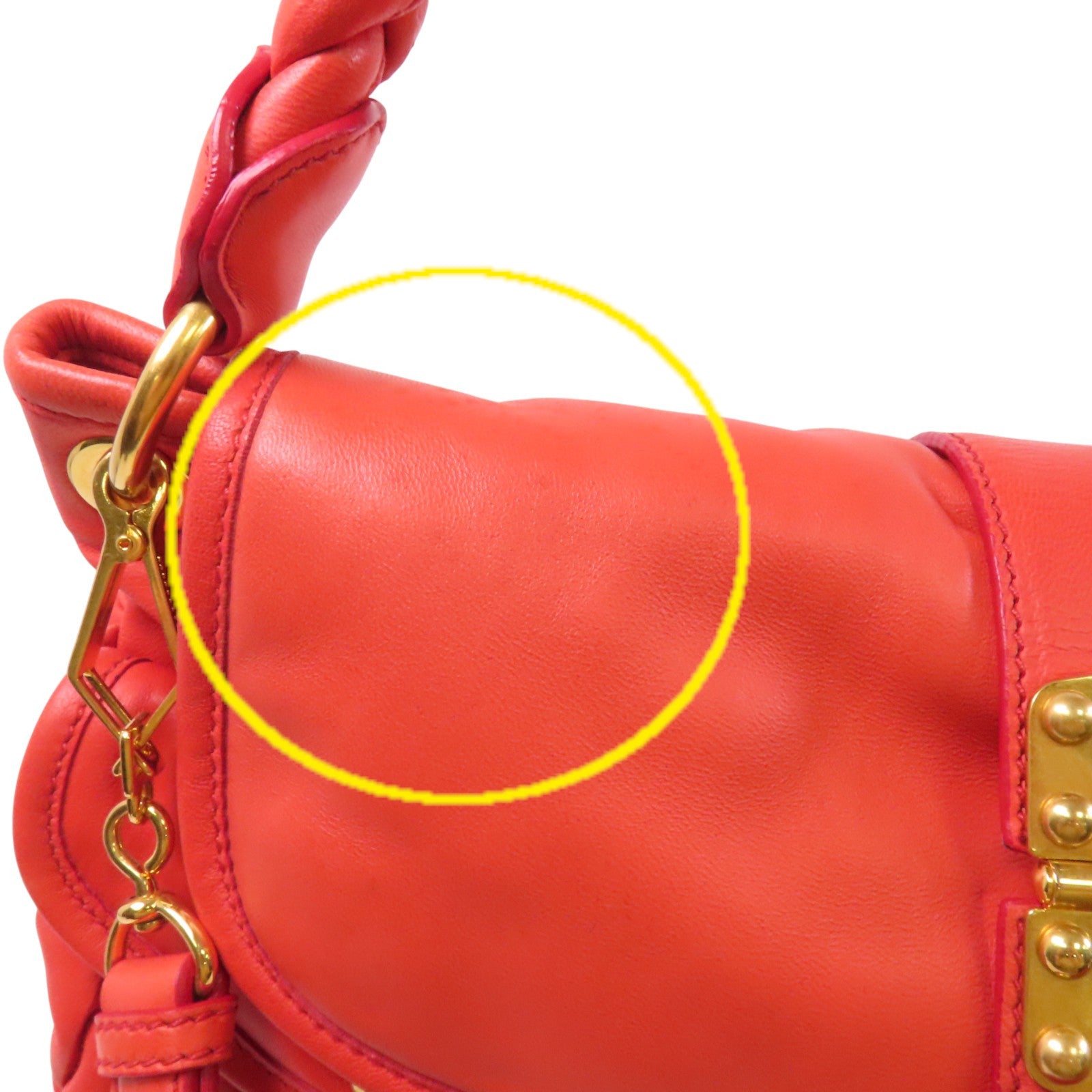 Miu Miu 牛皮皮革2Way Shoulder Bag金扣手挽肩背兩用袋