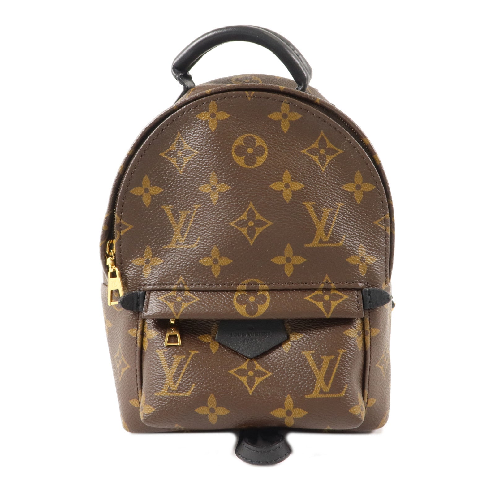 LOUIS VUITTON Monogram Palm Springs金扣背包棕色