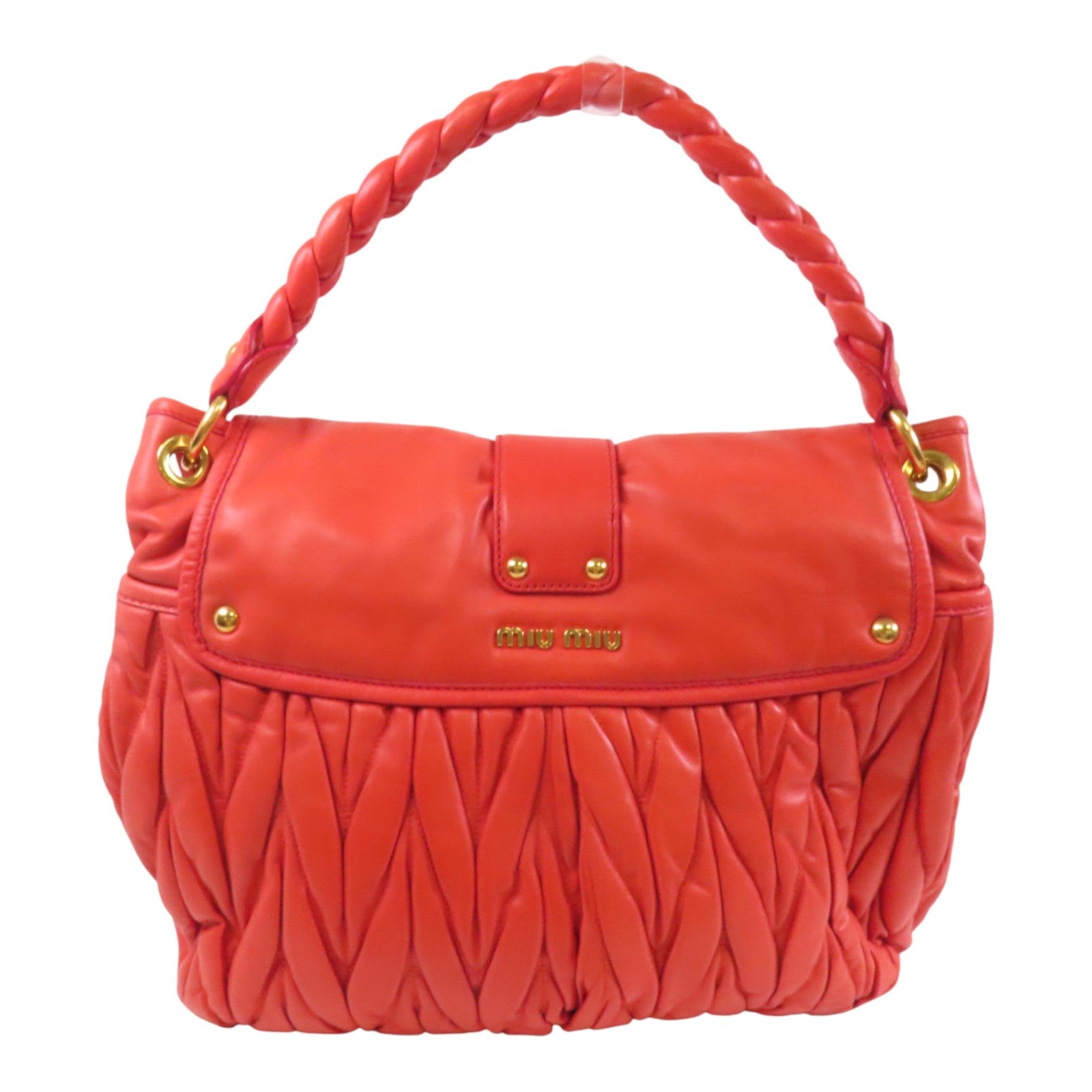 Miu Miu 牛皮皮革2Way Shoulder Bag金扣手挽肩背兩用袋